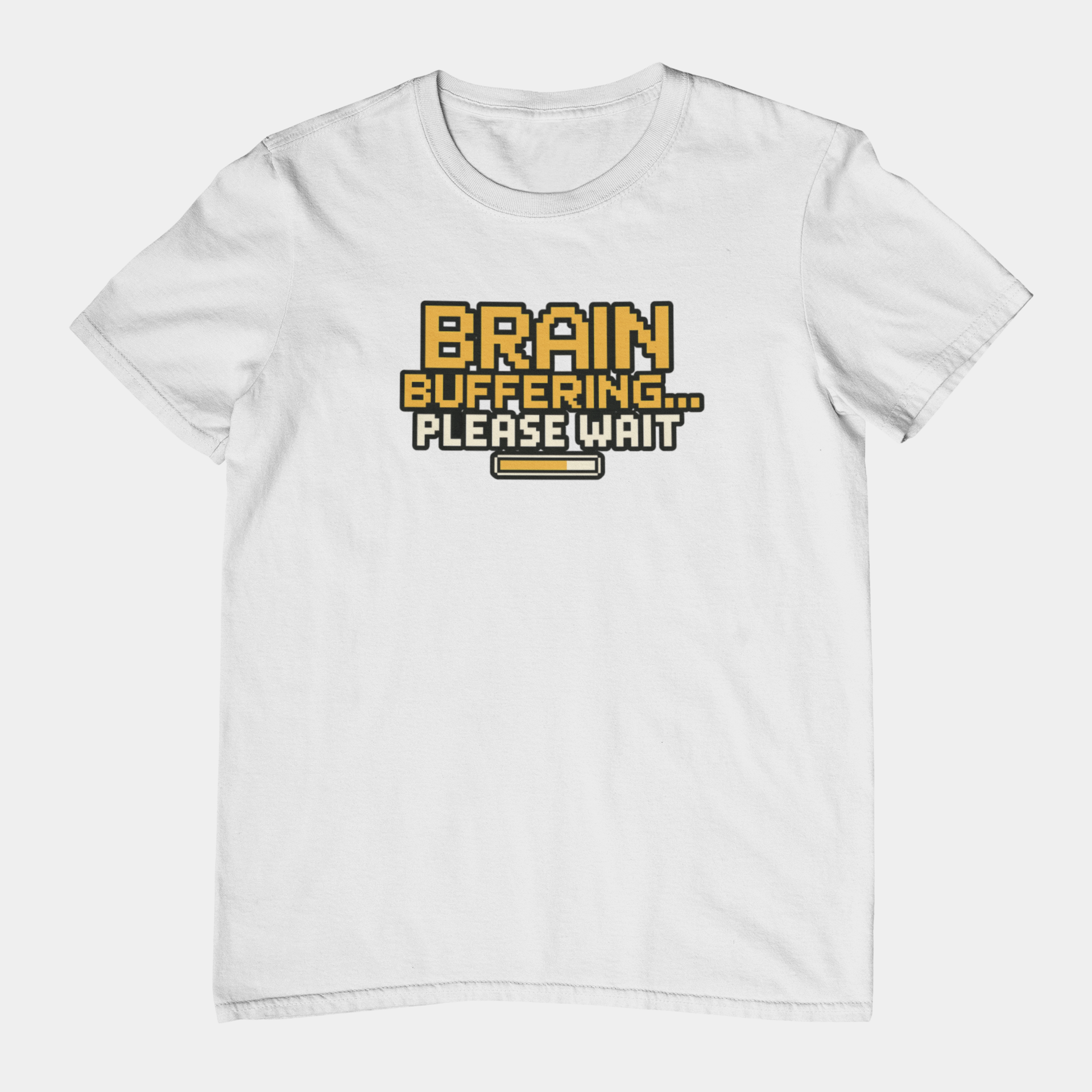 T-Shirt BRAIN BUFFERING Retro Pixel ADHD Loading Screen Graphic T-Shirt