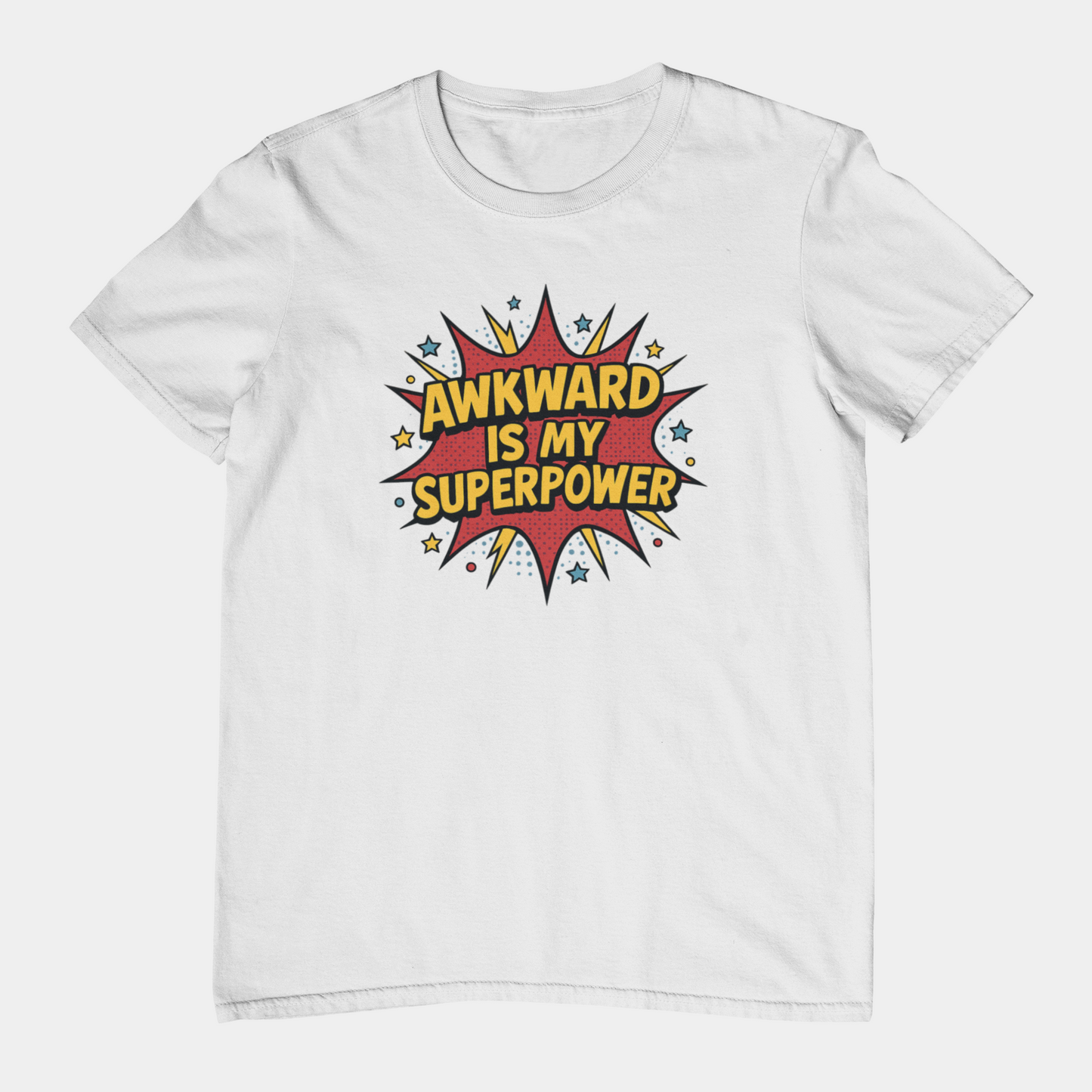 T-Shirt AWKWARD IS MY SUPERPOWER Comic Pop Art Introvert Graphic T-Shirt
