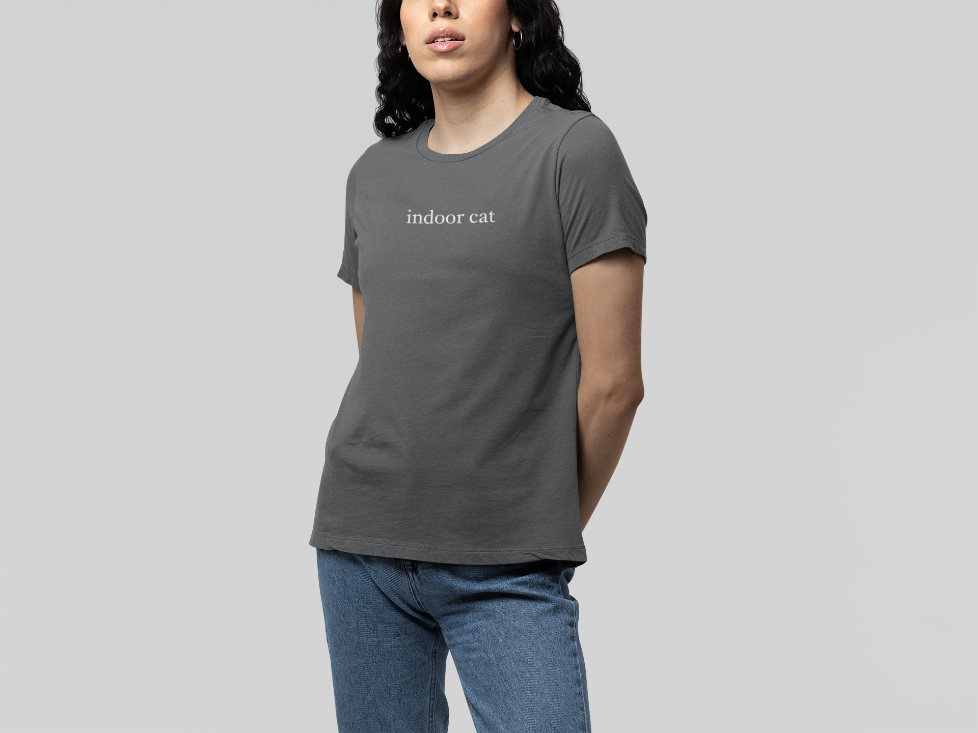 T-Shirt indoor cat Shirt – Funny Introvert Minimalist Cat Lover T-Shirt