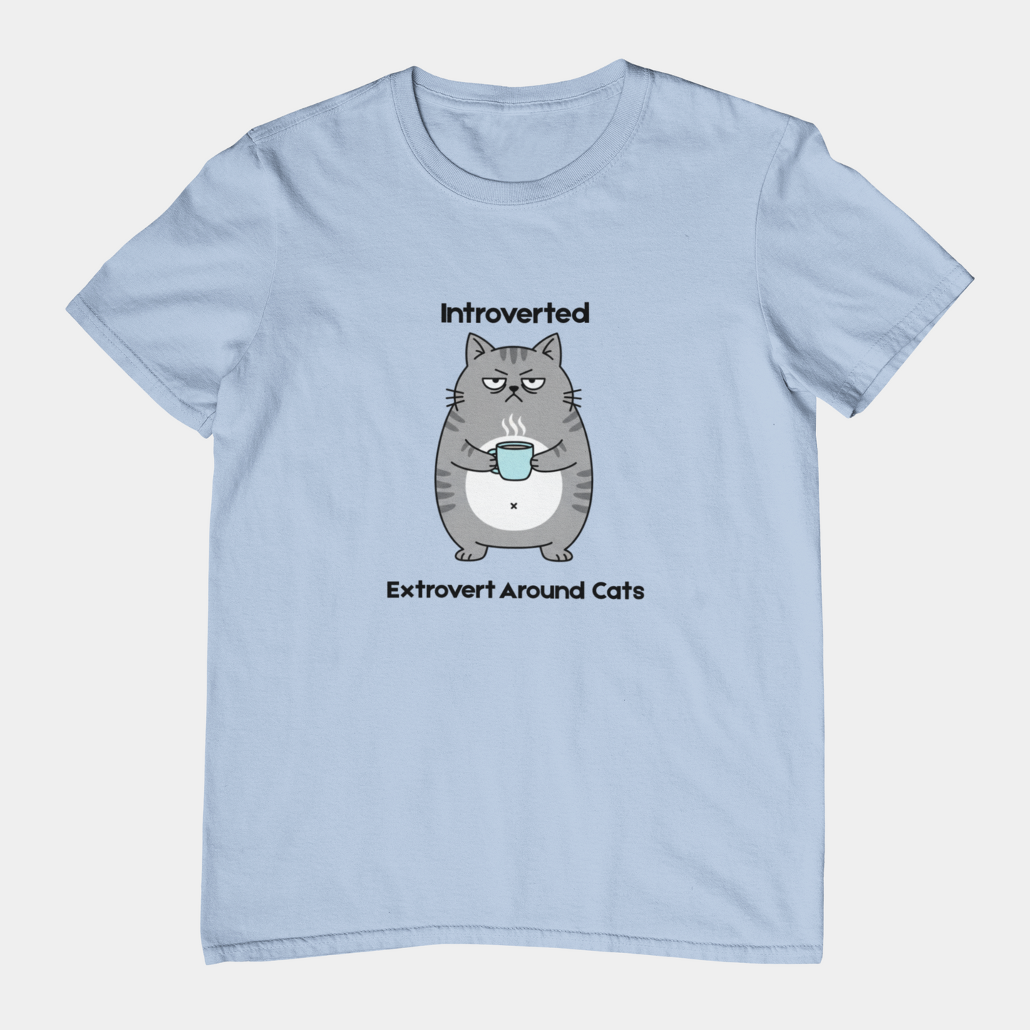 T-Shirt Introverted Extrovert Around Cats Shirt – Funny Cat Lover Tee