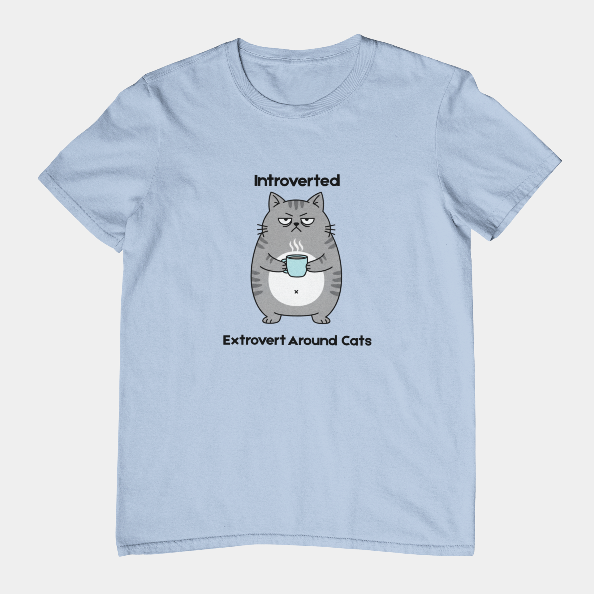 T-Shirt Introverted Extrovert Around Cats Shirt – Funny Cat Lover Tee