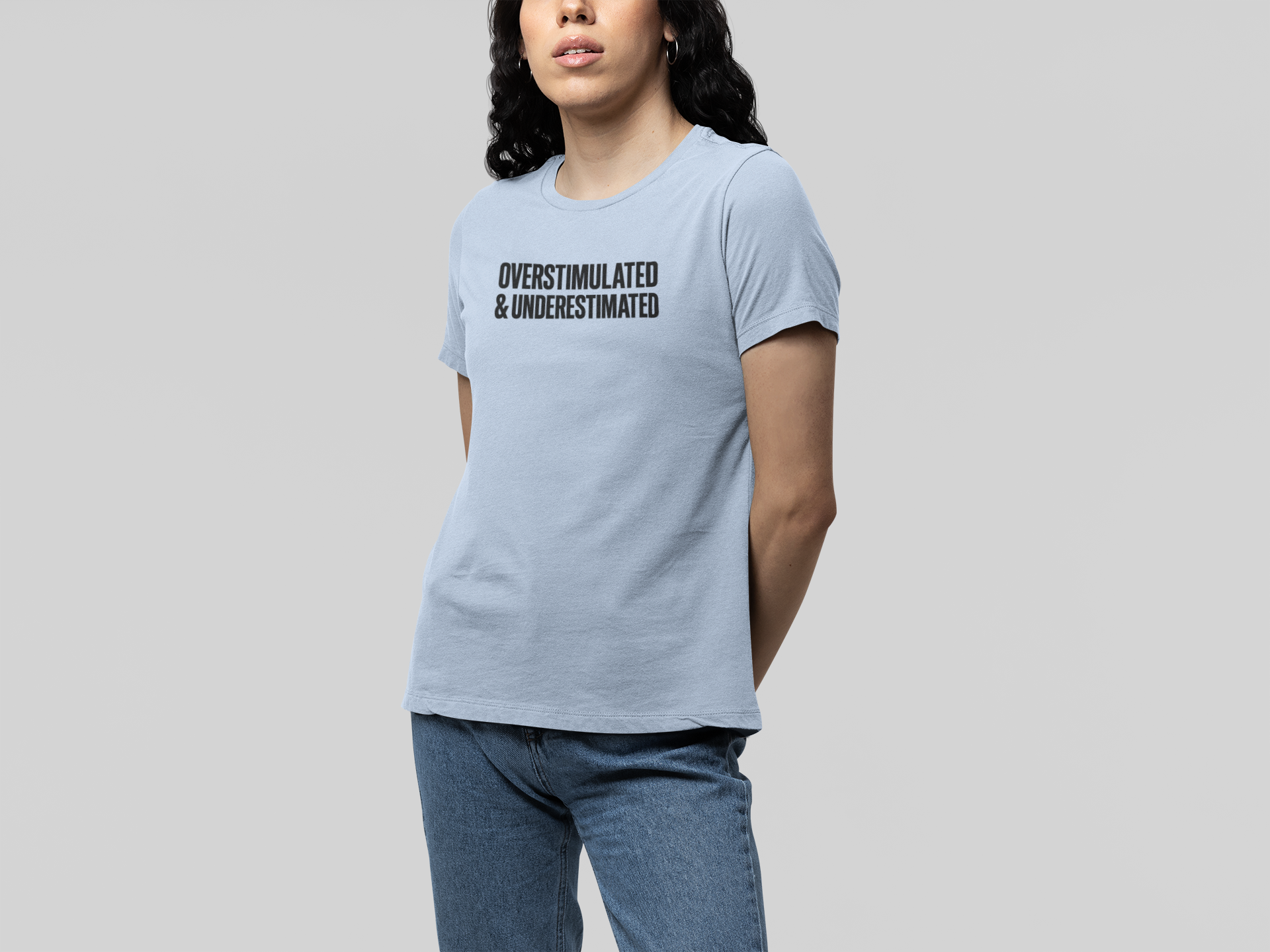 T-Shirt OVERSTIMULATED & UNDERESTIMATED ADHD Minimalist Graphic T-Shirt