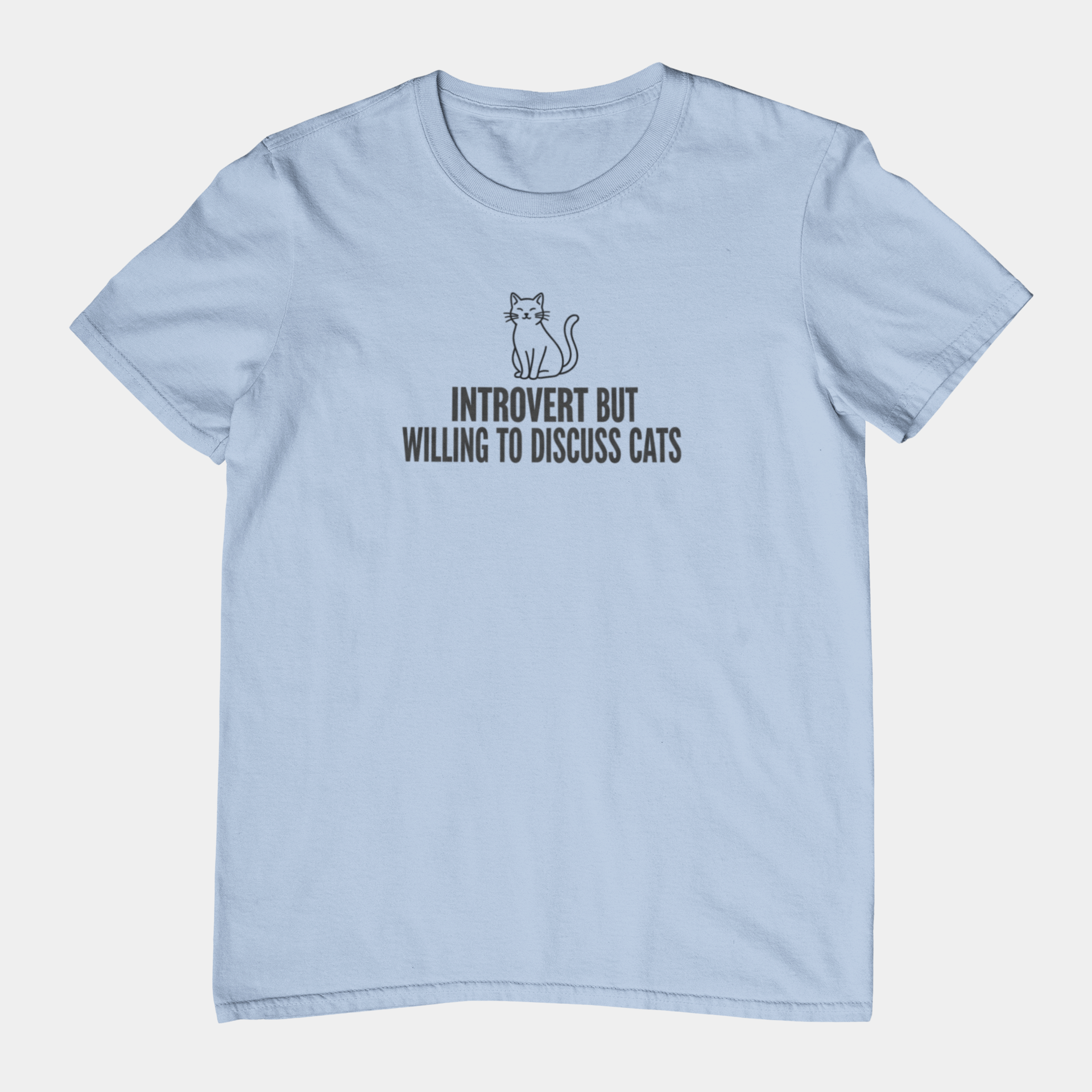 T-Shirt INTROVERT BUT WILLING TO DISCUSS CATS Funny Cat Lover T-Shirt