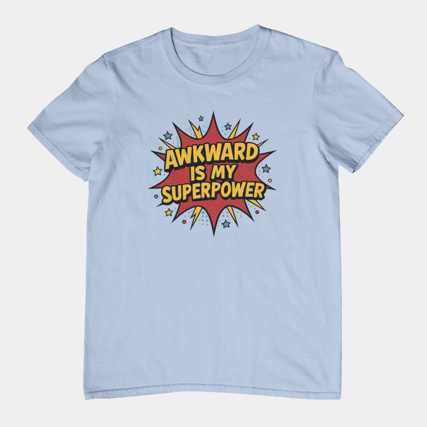 T-Shirt AWKWARD IS MY SUPERPOWER Comic Pop Art Introvert Graphic T-Shirt