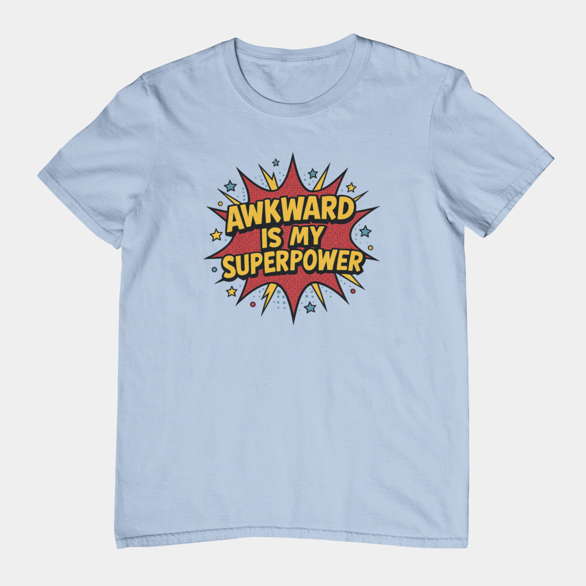 T-Shirt AWKWARD IS MY SUPERPOWER Comic Pop Art Introvert Graphic T-Shirt