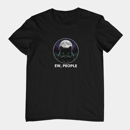T-Shirt Ew People Cat Shirt – Lunar Night Funny Introvert T-Shirt