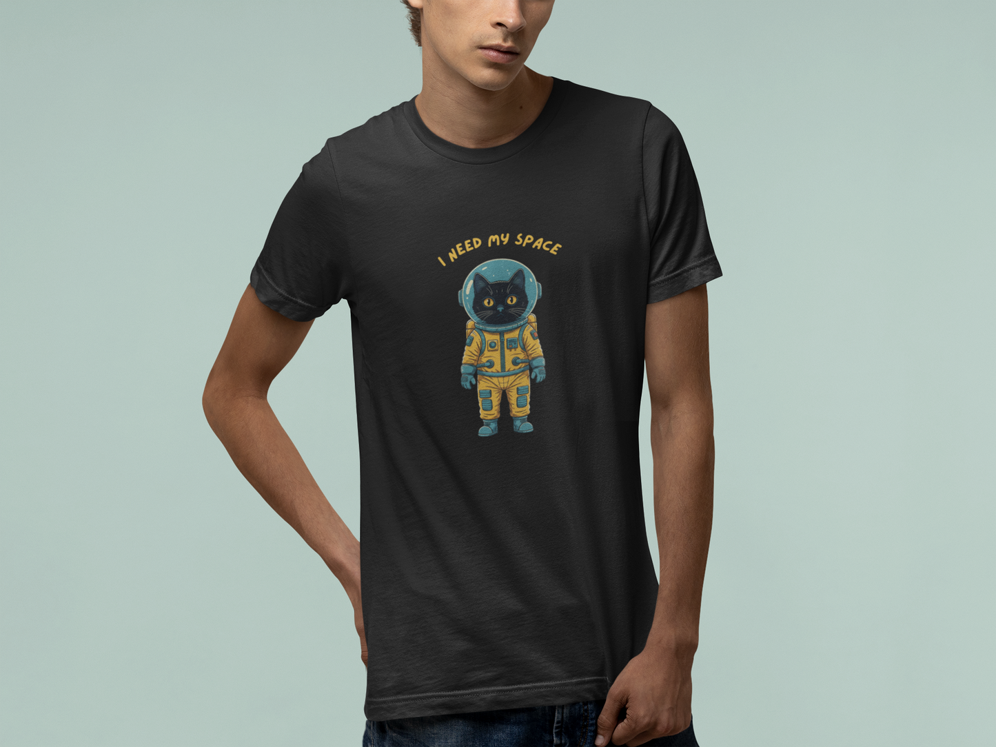 T-Shirt I Need My Space Cat Shirt – Funny Astronaut Cat Graphic Tee