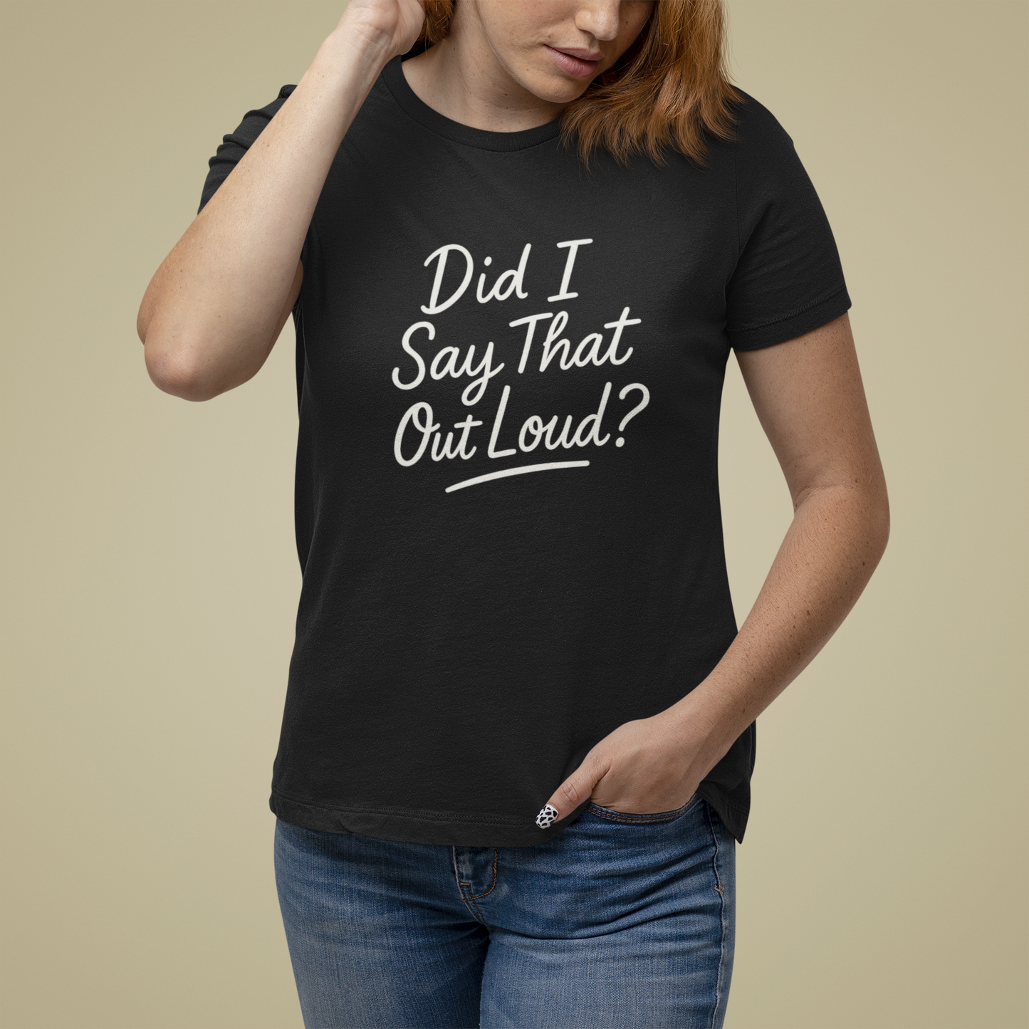 T-Shirt Did I Say That Out Loud Funny ADHD Typographic Graphic T-Shirt