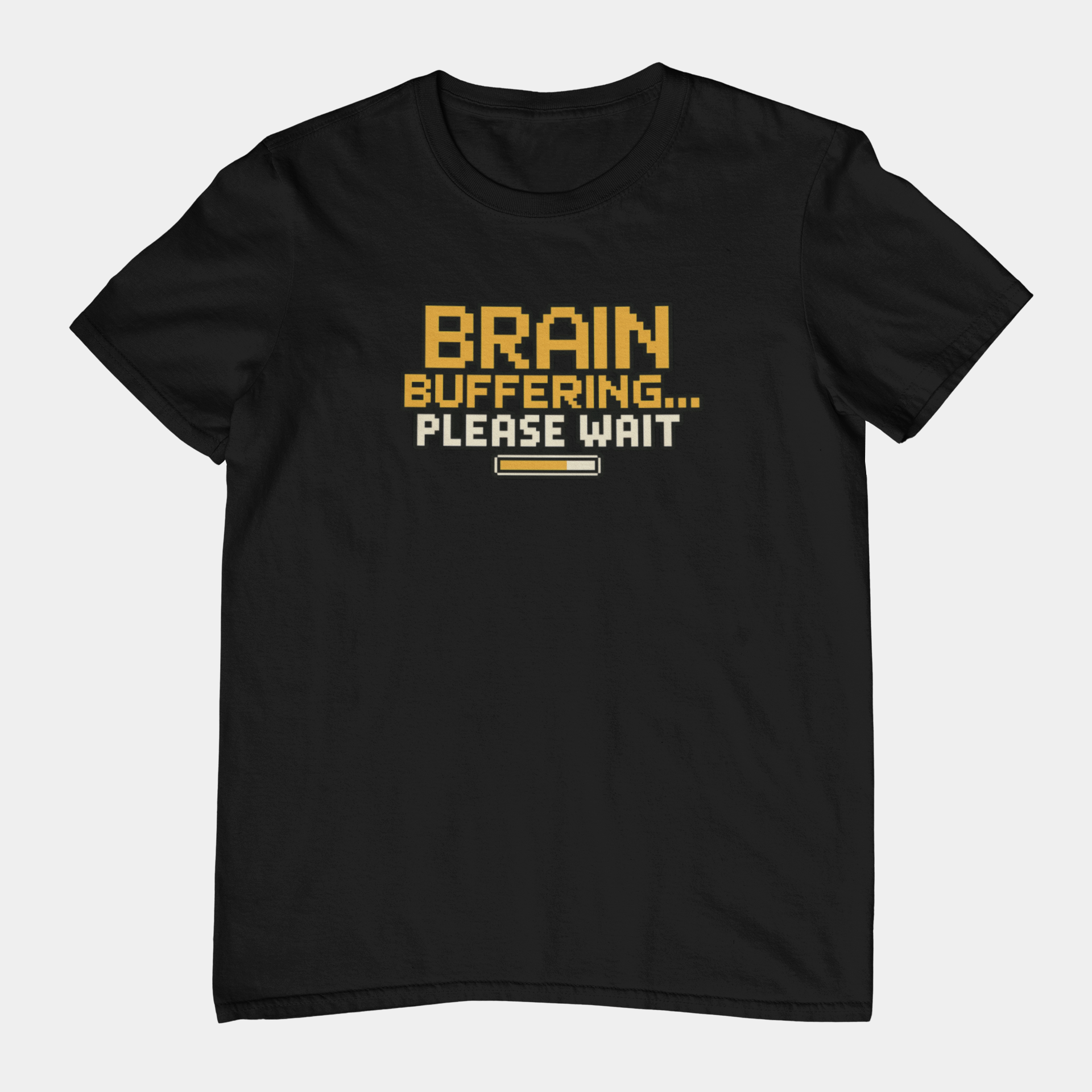 T-Shirt BRAIN BUFFERING Retro Pixel ADHD Loading Screen Graphic T-Shirt
