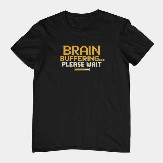 T-Shirt BRAIN BUFFERING Retro Pixel ADHD Loading Screen Graphic T-Shirt