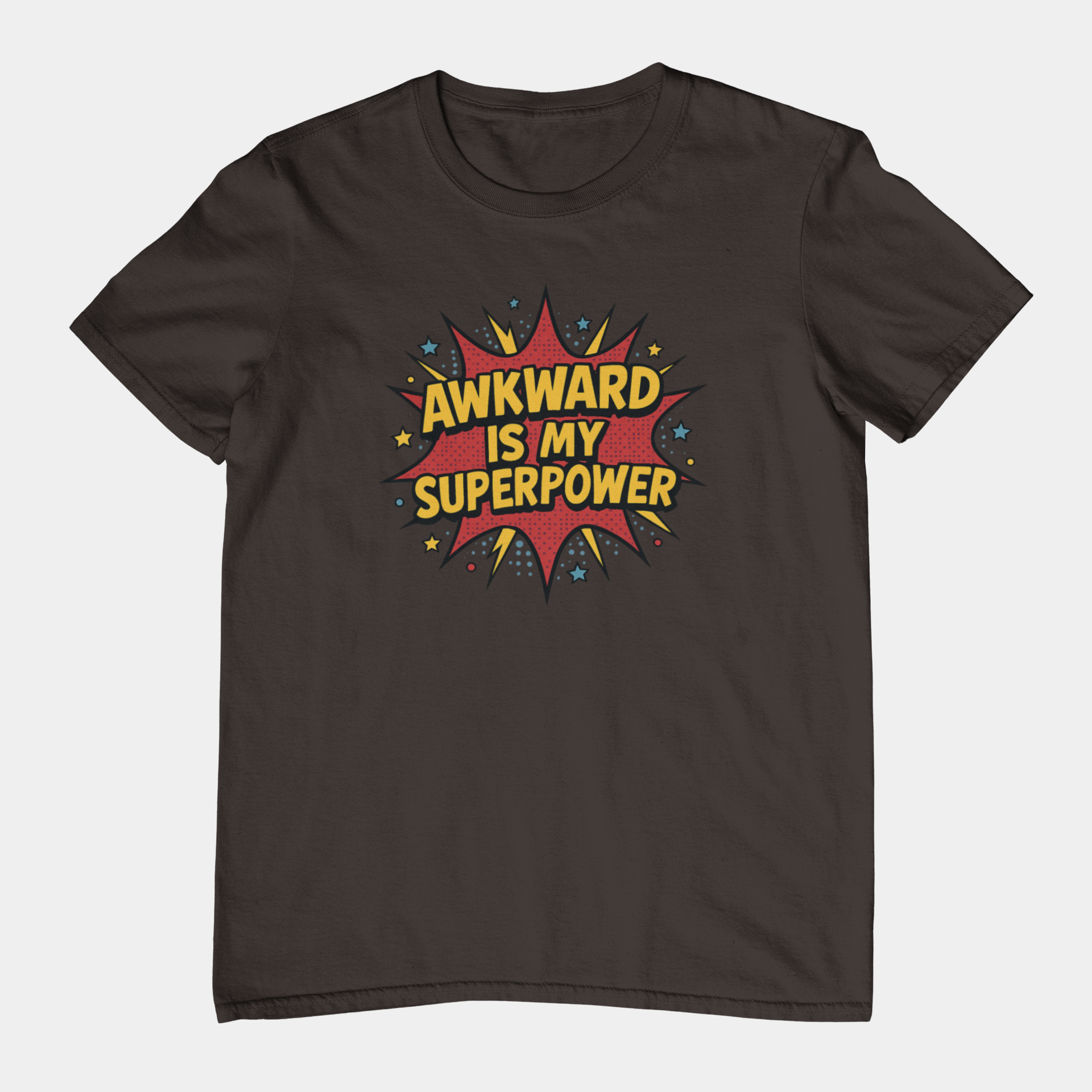 T-Shirt AWKWARD IS MY SUPERPOWER Comic Pop Art Introvert Graphic T-Shirt