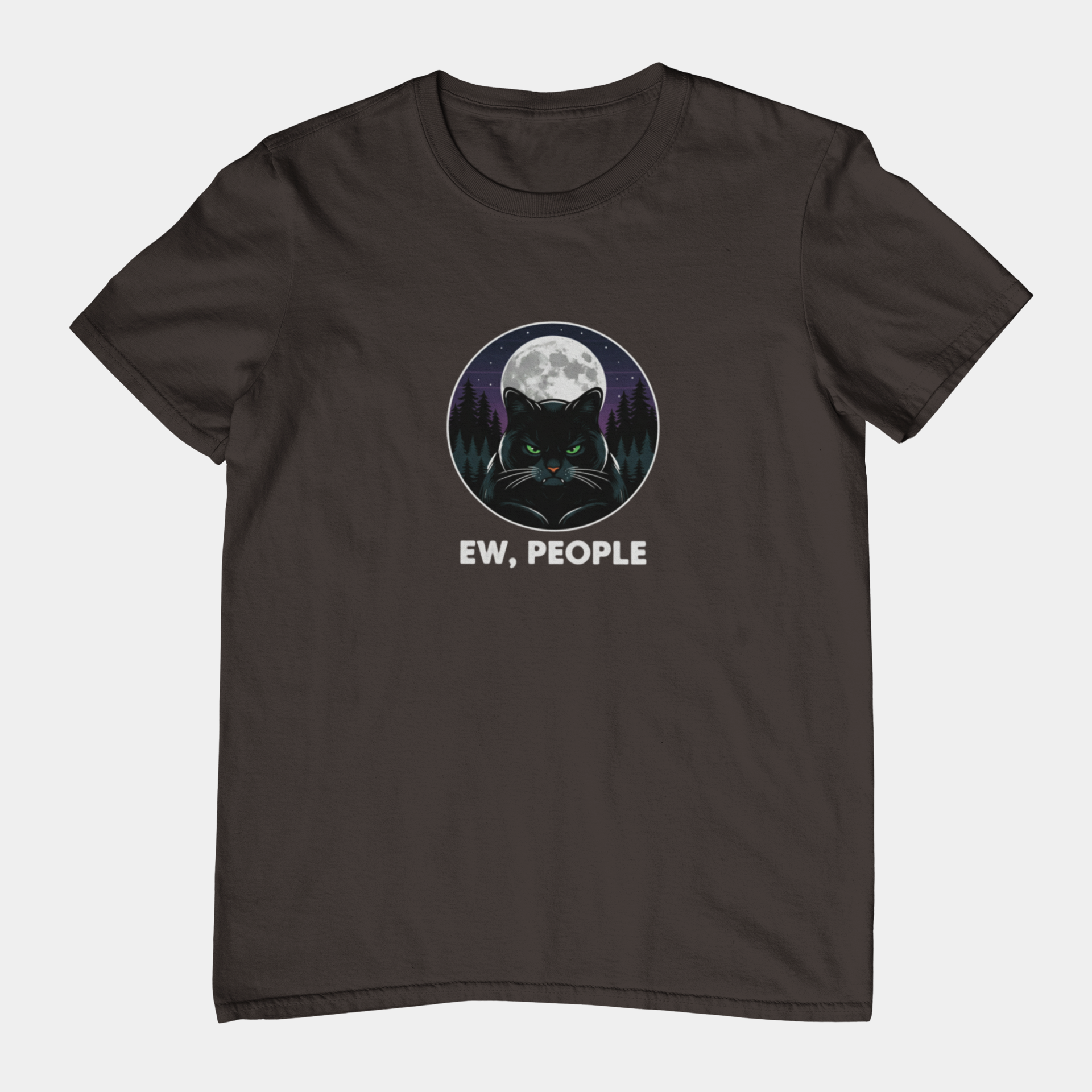 T-Shirt Ew People Cat Shirt – Lunar Night Funny Introvert T-Shirt