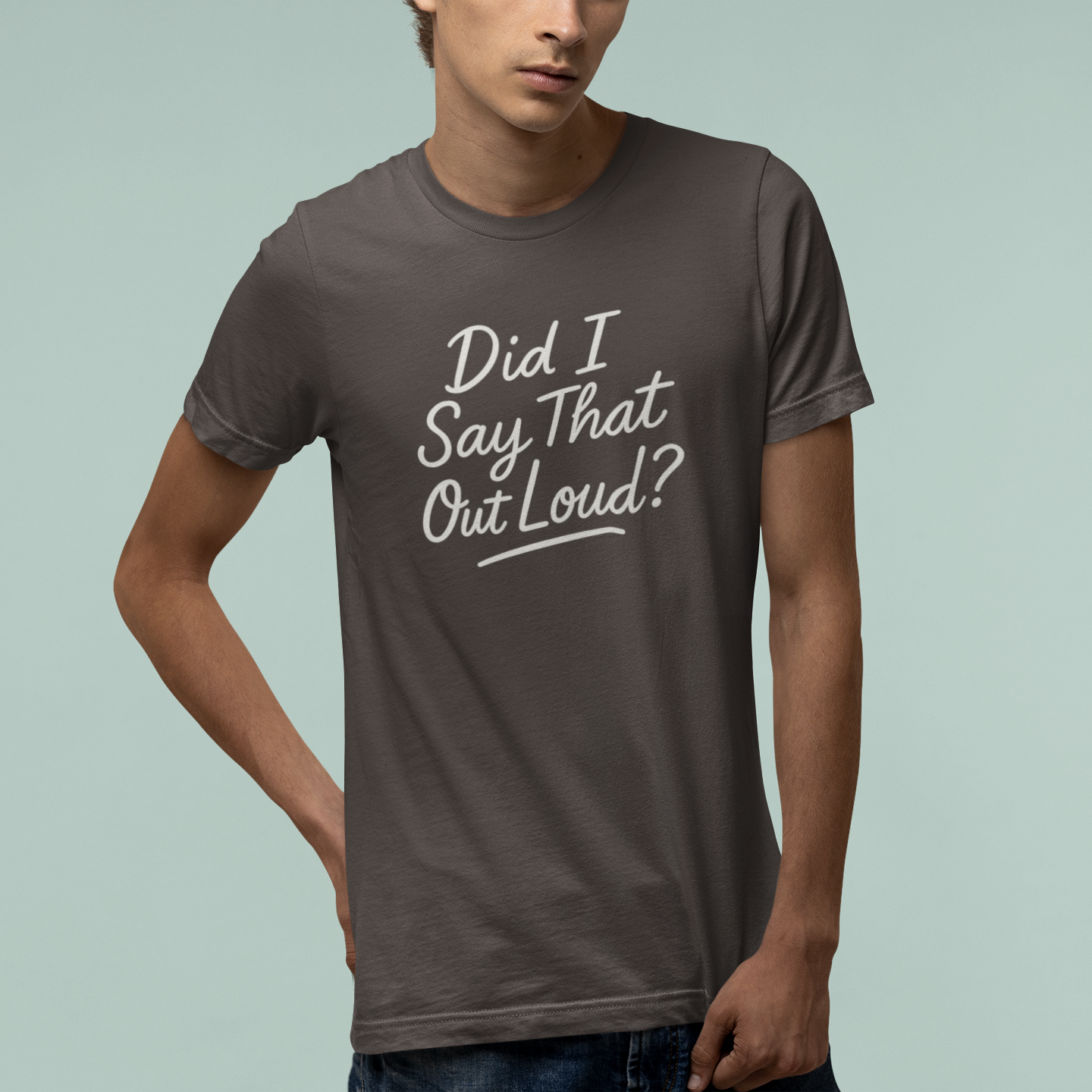 T-Shirt Did I Say That Out Loud Funny ADHD Typographic Graphic T-Shirt