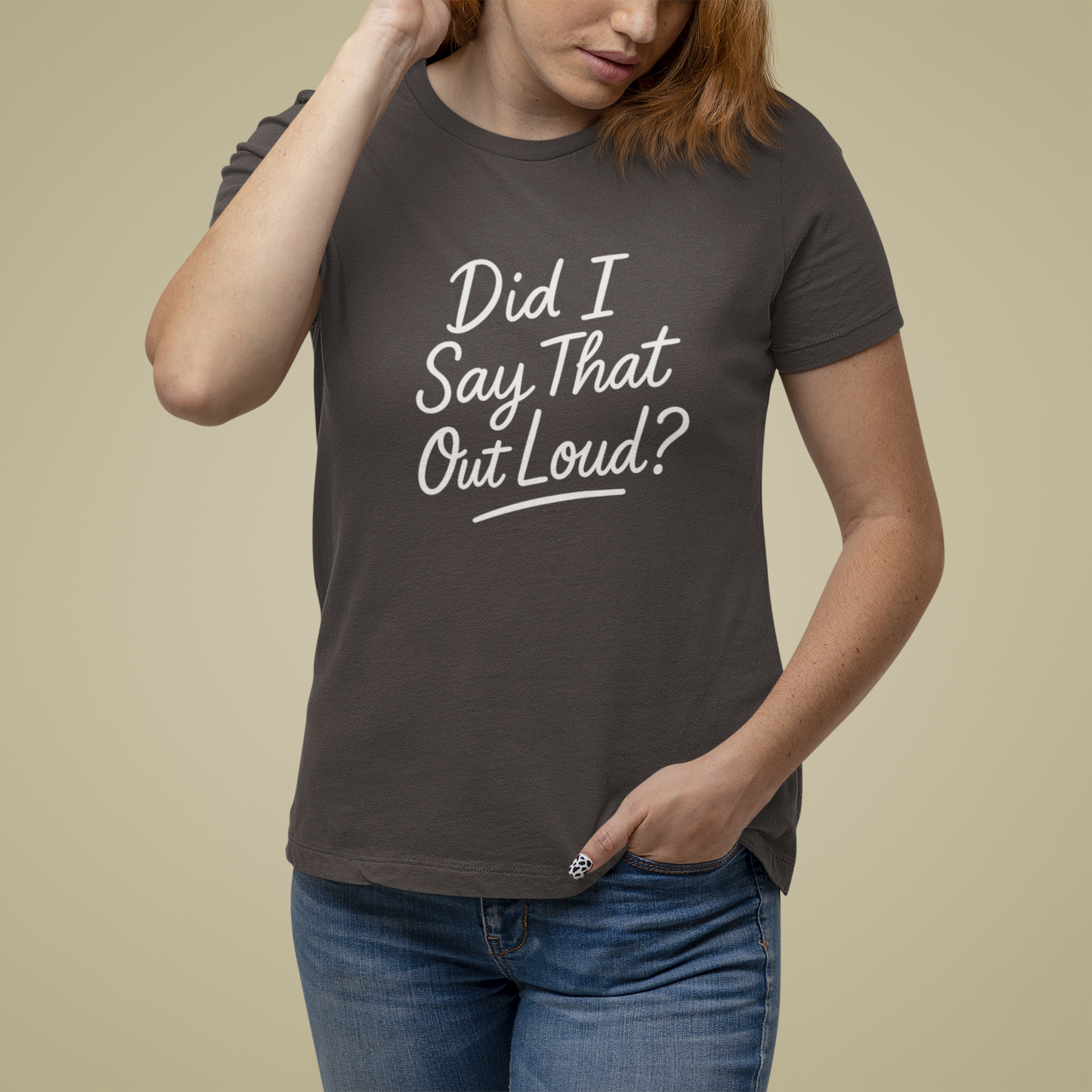 T-Shirt Did I Say That Out Loud Funny ADHD Typographic Graphic T-Shirt