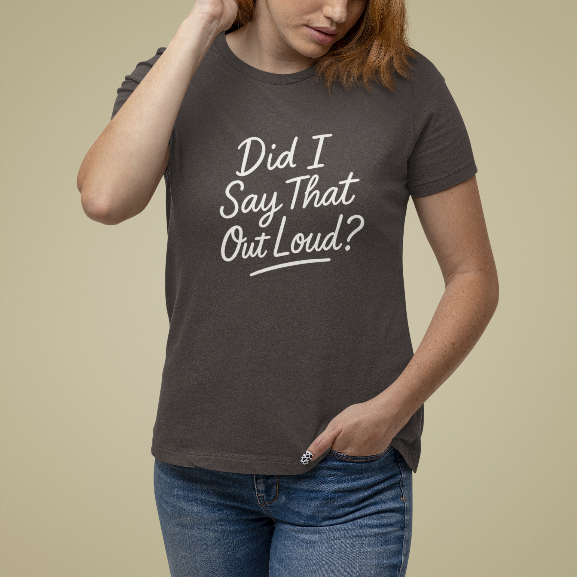 T-Shirt Did I Say That Out Loud Funny ADHD Typographic Graphic T-Shirt