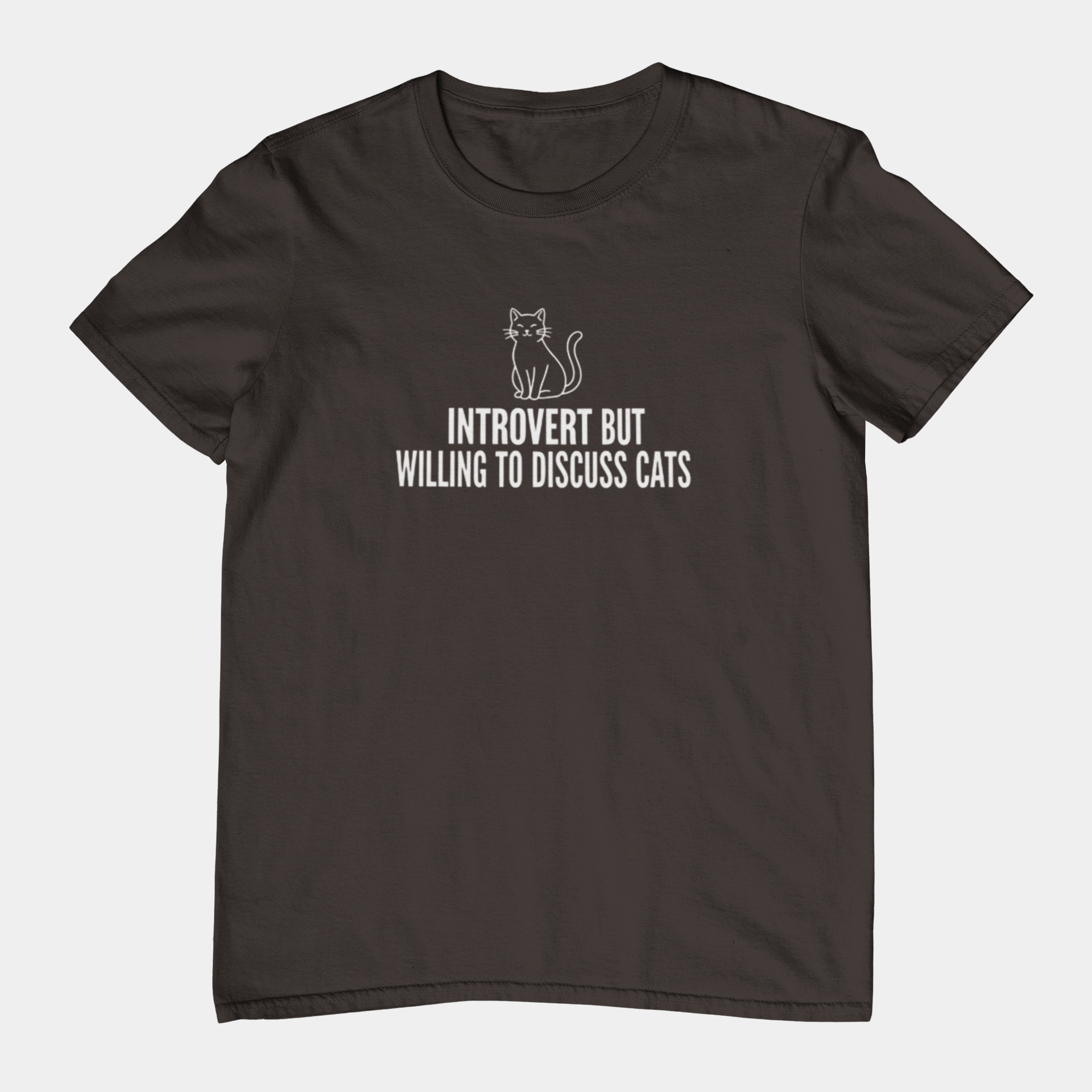 T-Shirt INTROVERT BUT WILLING TO DISCUSS CATS Funny Cat Lover T-Shirt