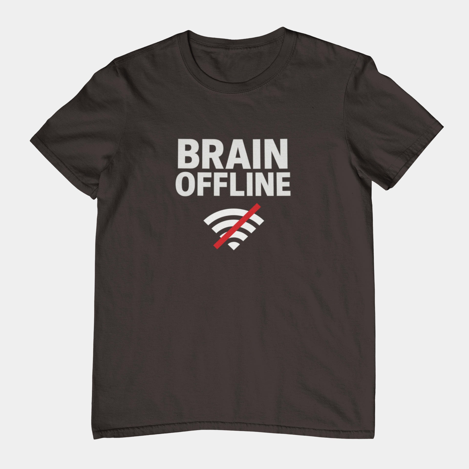 T-Shirt BRAIN OFFLINE T-Shirt – Funny Minimalist Graphic Tee for Adults