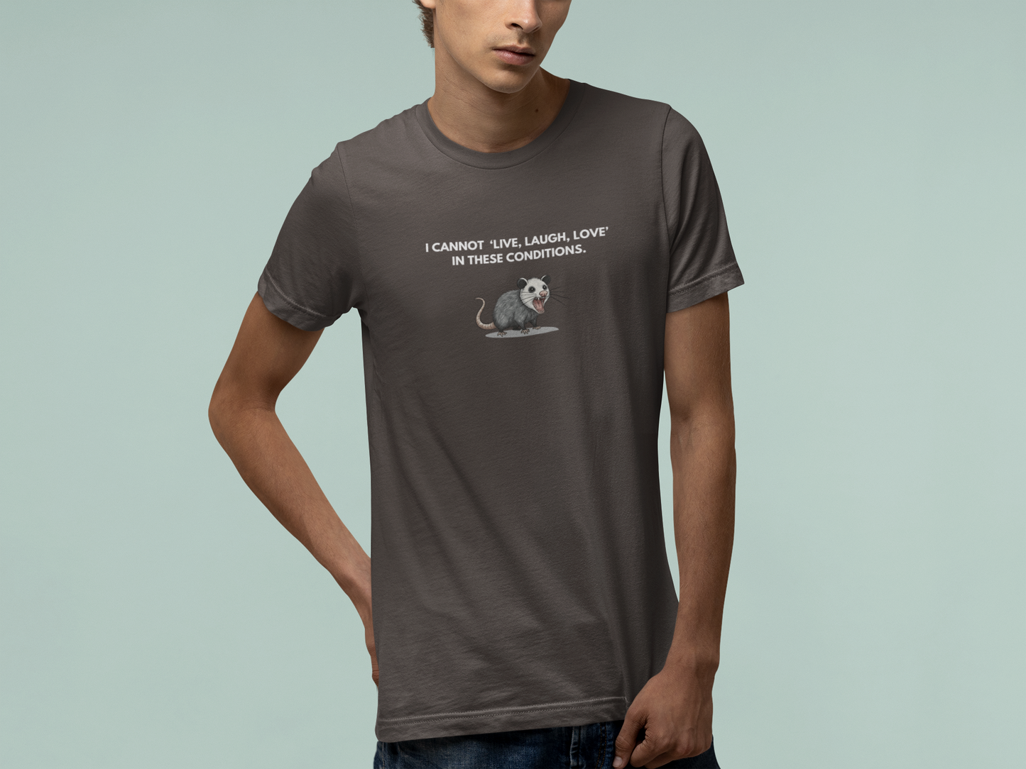 T-Shirt I Cannot Live Laugh Love In These Conditions - Anti Inspirational Shirt Funny