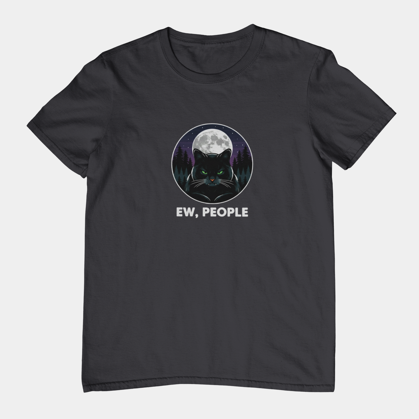 T-Shirt Ew People Cat Shirt – Lunar Night Funny Introvert T-Shirt