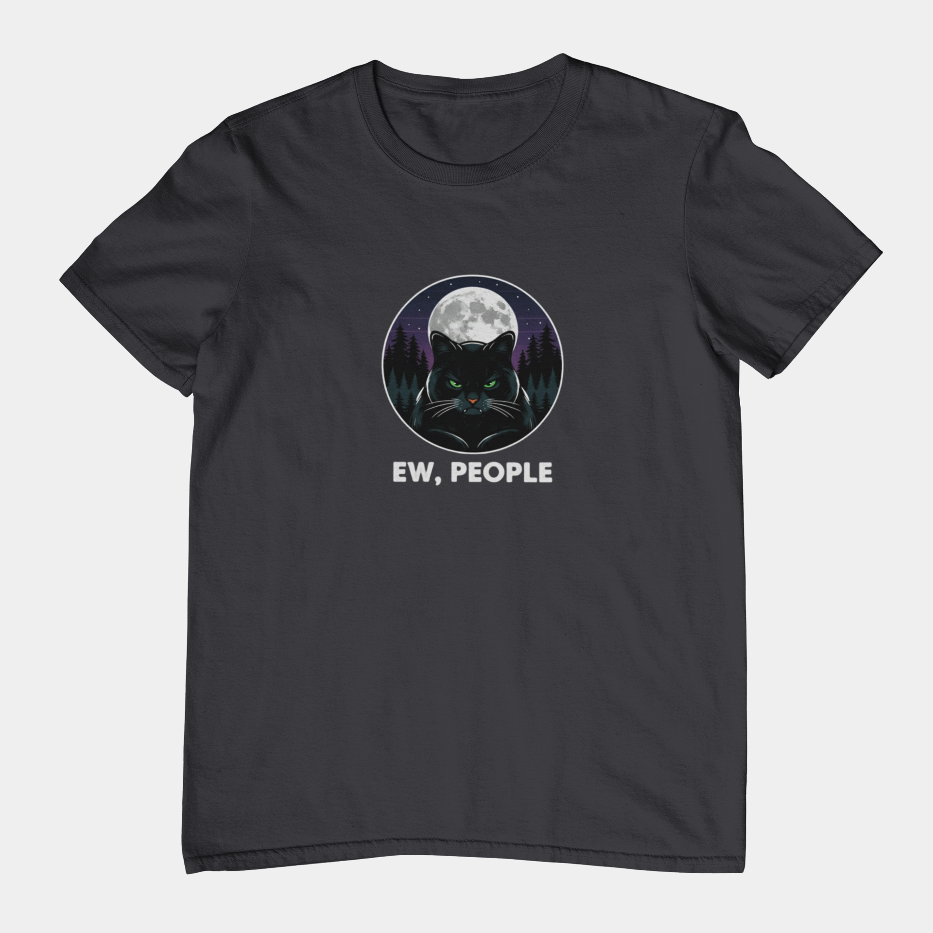 T-Shirt Ew People Cat Shirt – Lunar Night Funny Introvert T-Shirt