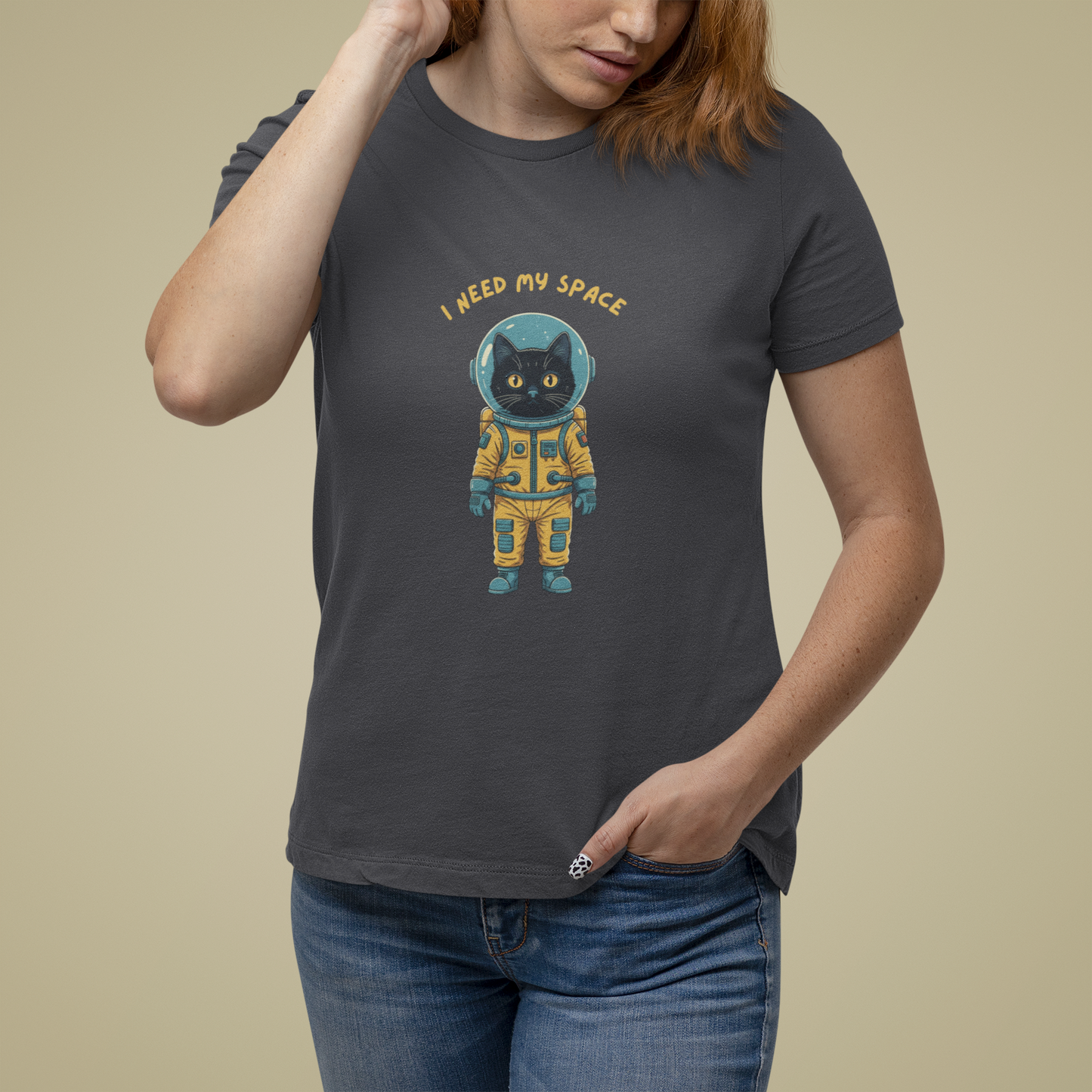 T-Shirt I Need My Space Cat Shirt – Funny Astronaut Cat Graphic Tee