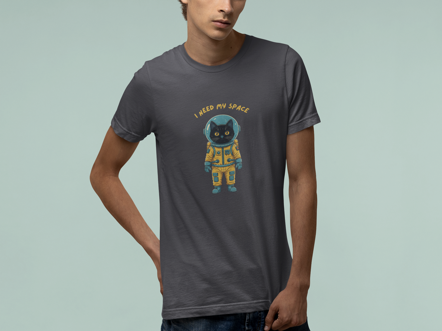 T-Shirt I Need My Space Cat Shirt – Funny Astronaut Cat Graphic Tee