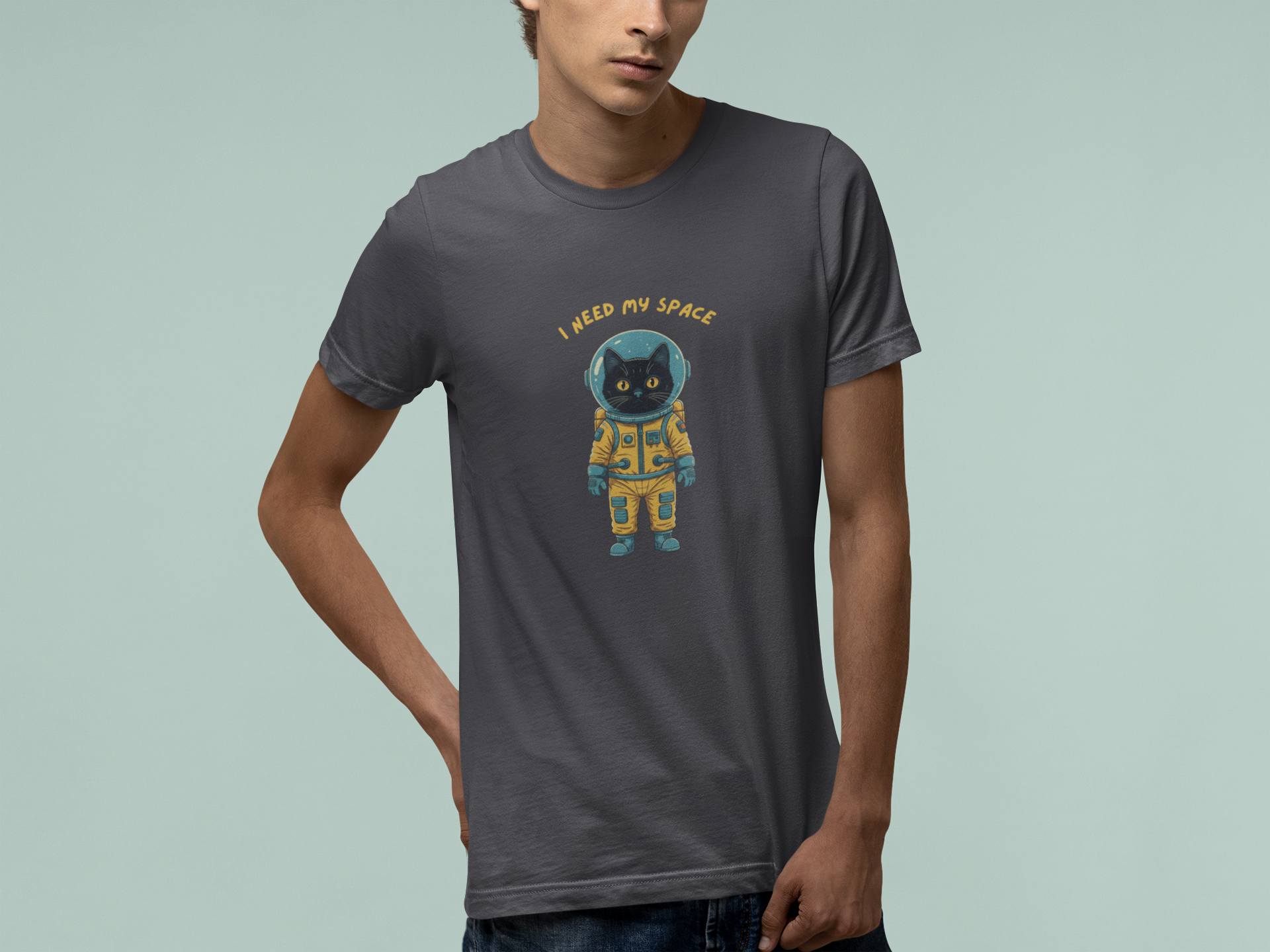 T-Shirt I Need My Space Cat Shirt – Funny Astronaut Cat Graphic Tee