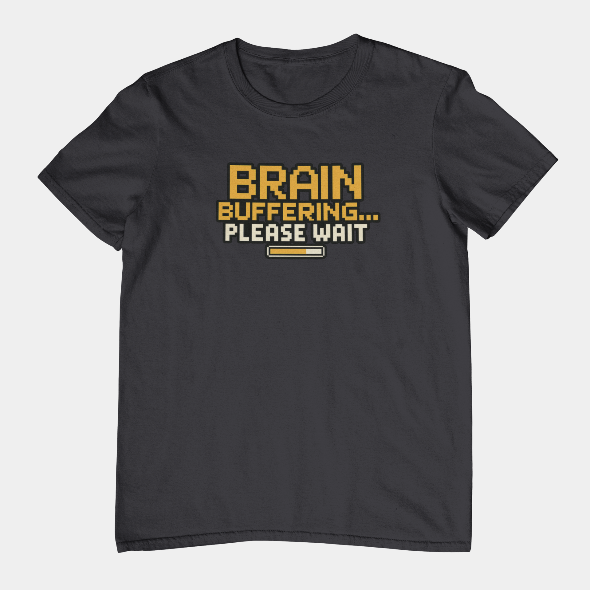 T-Shirt BRAIN BUFFERING Retro Pixel ADHD Loading Screen Graphic T-Shirt