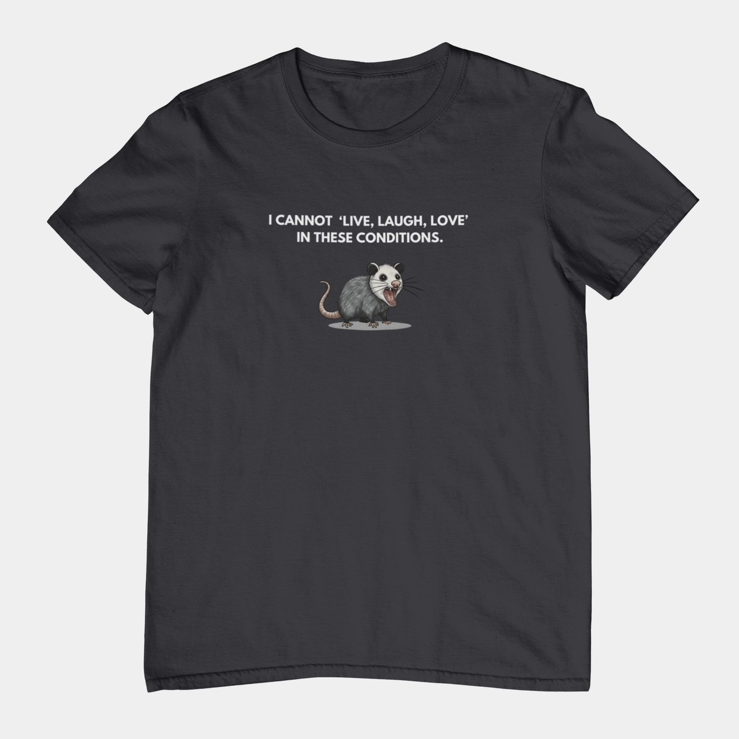 T-Shirt I Cannot Live Laugh Love In These Conditions - Anti Inspirational Shirt Funny