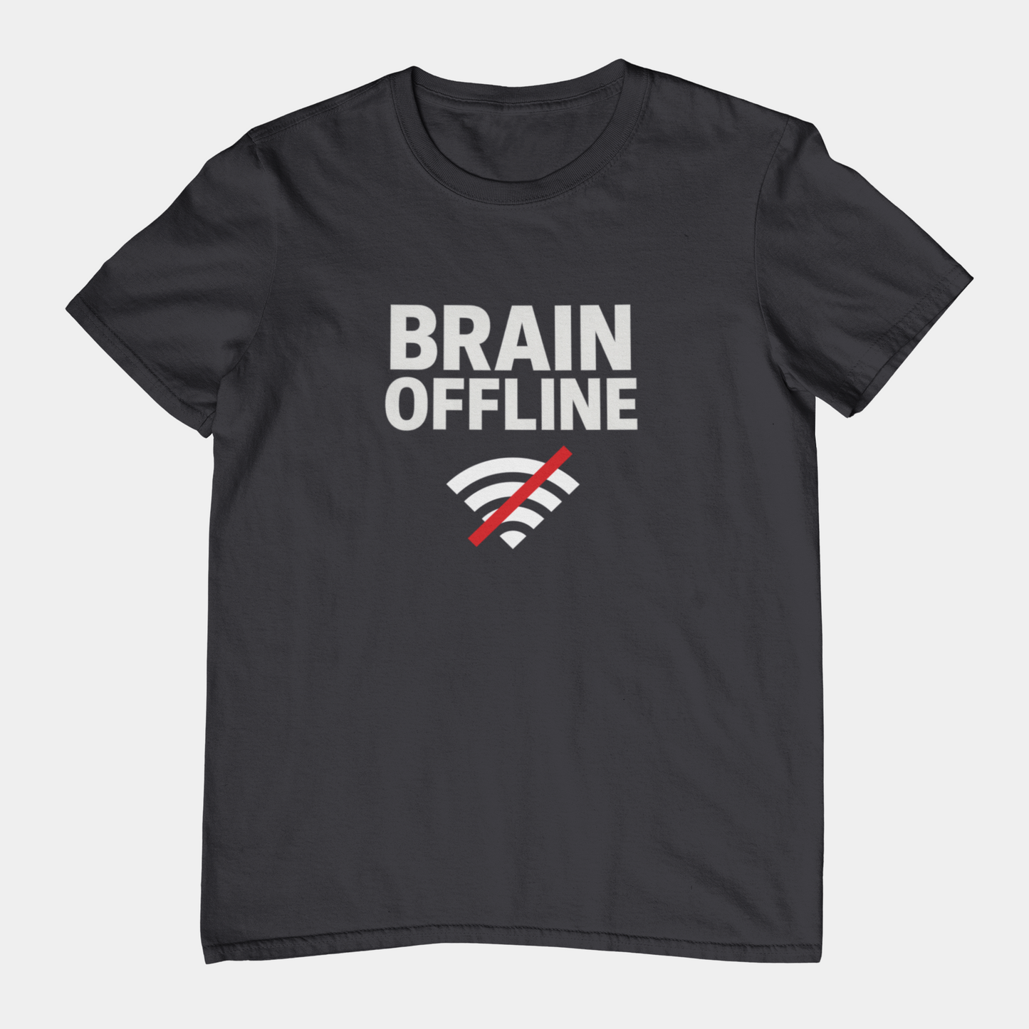 T-Shirt BRAIN OFFLINE T-Shirt – Funny Minimalist Graphic Tee for Adults