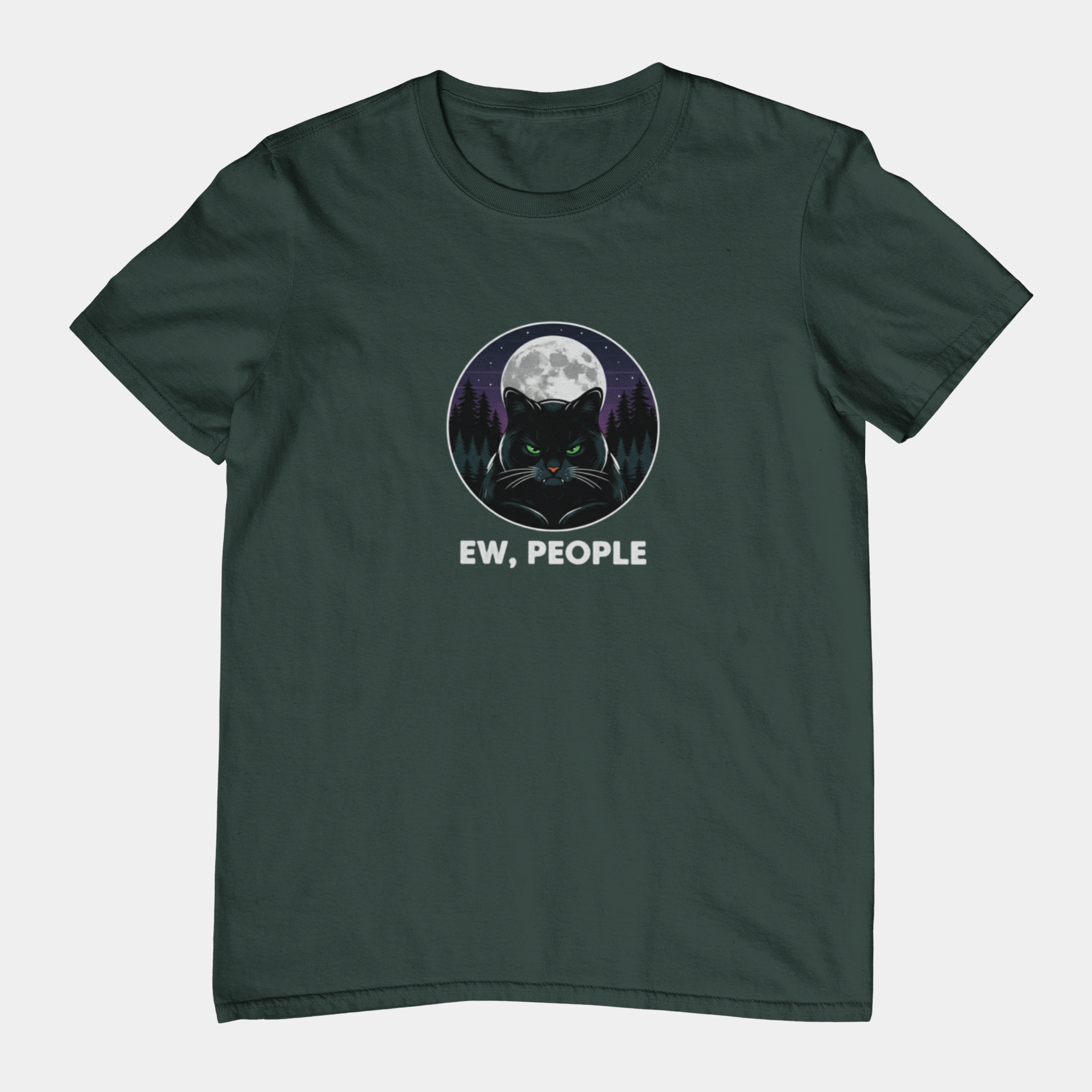T-Shirt Ew People Cat Shirt – Lunar Night Funny Introvert T-Shirt