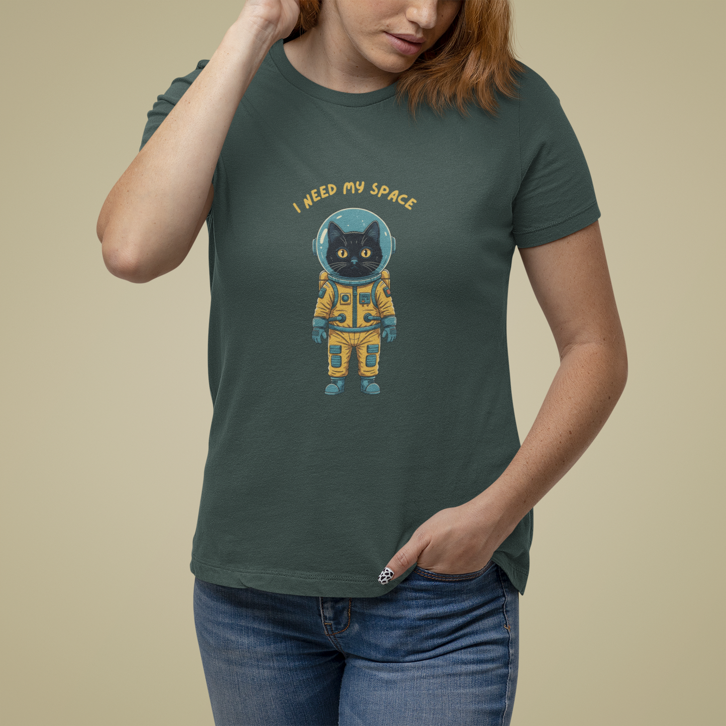 T-Shirt I Need My Space Cat Shirt – Funny Astronaut Cat Graphic Tee