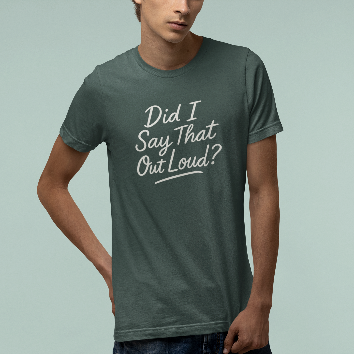 T-Shirt Did I Say That Out Loud Funny ADHD Typographic Graphic T-Shirt