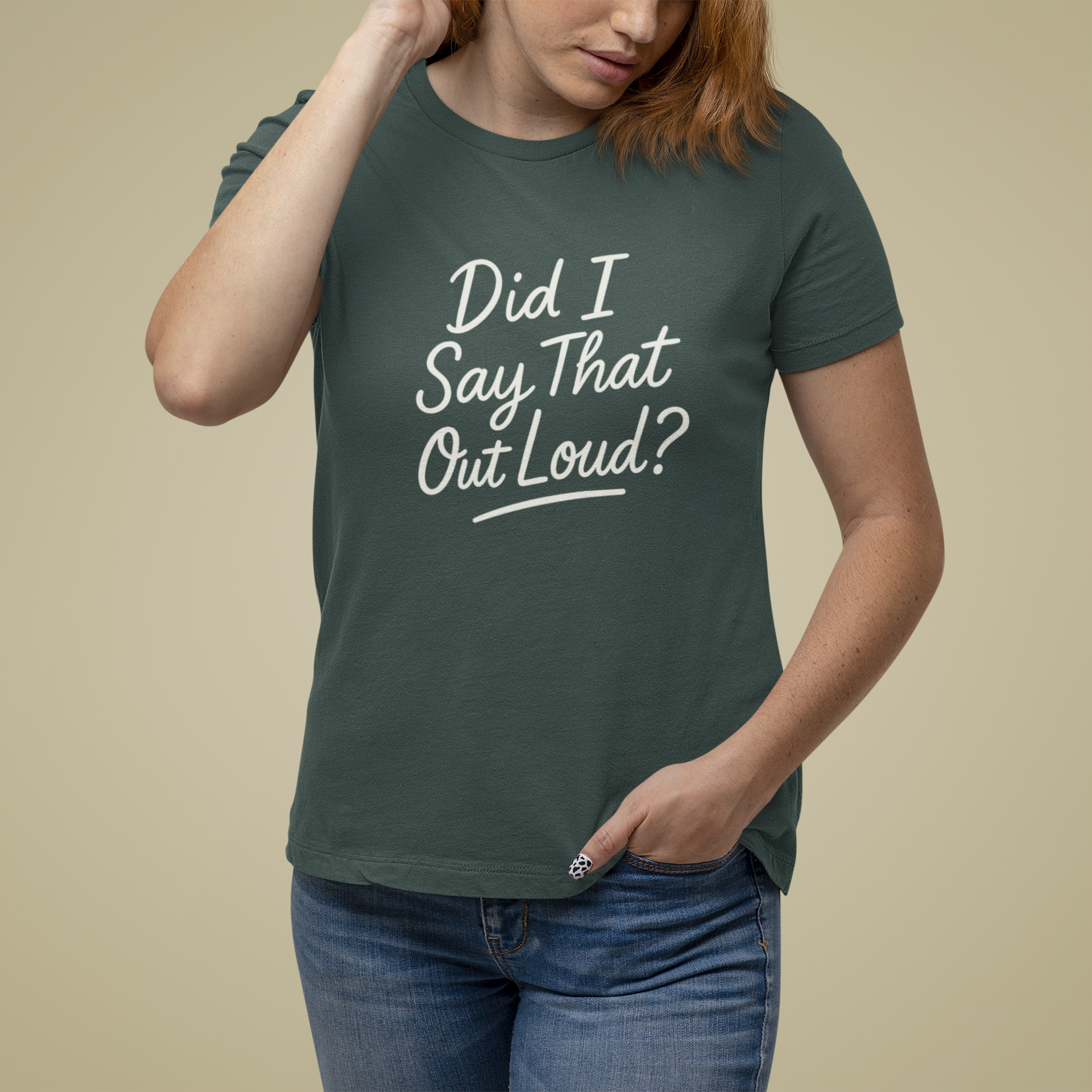 T-Shirt Did I Say That Out Loud Funny ADHD Typographic Graphic T-Shirt
