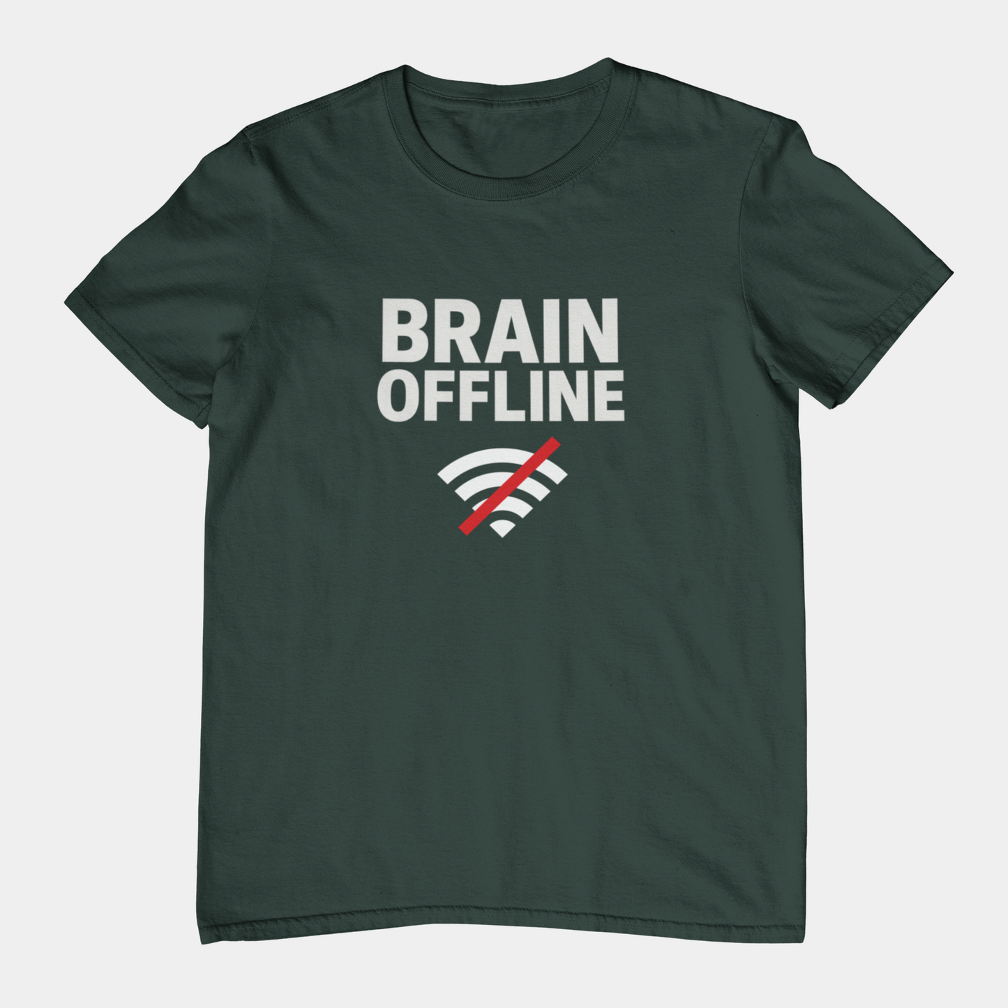 T-Shirt BRAIN OFFLINE T-Shirt – Funny Minimalist Graphic Tee for Adults