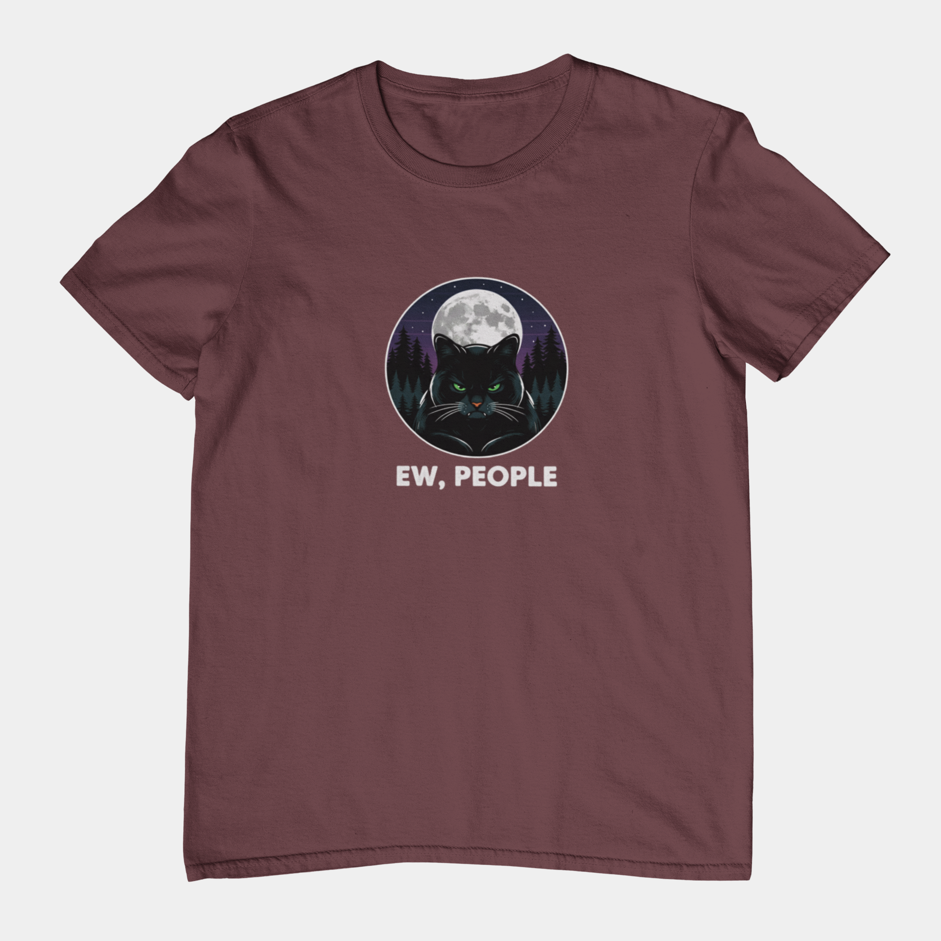 T-Shirt Ew People Cat Shirt – Lunar Night Funny Introvert T-Shirt