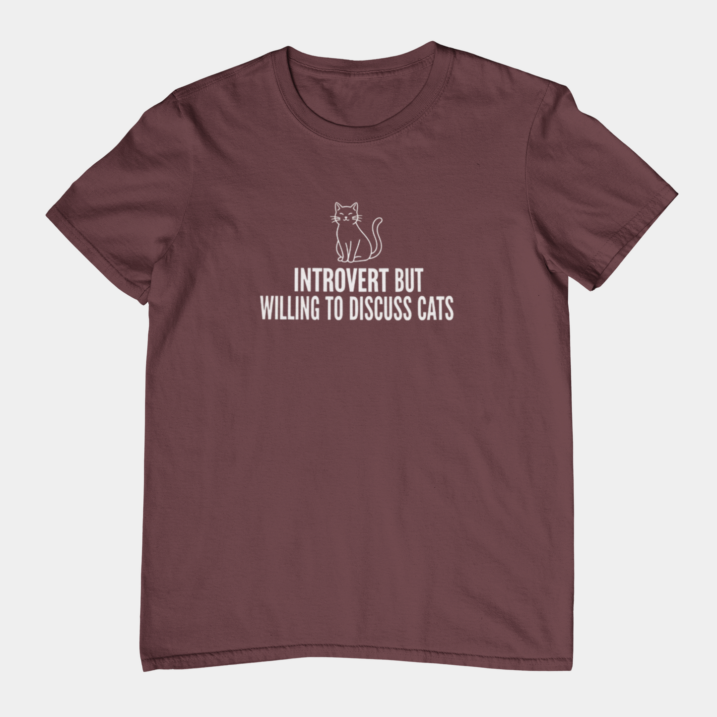 T-Shirt INTROVERT BUT WILLING TO DISCUSS CATS Funny Cat Lover T-Shirt