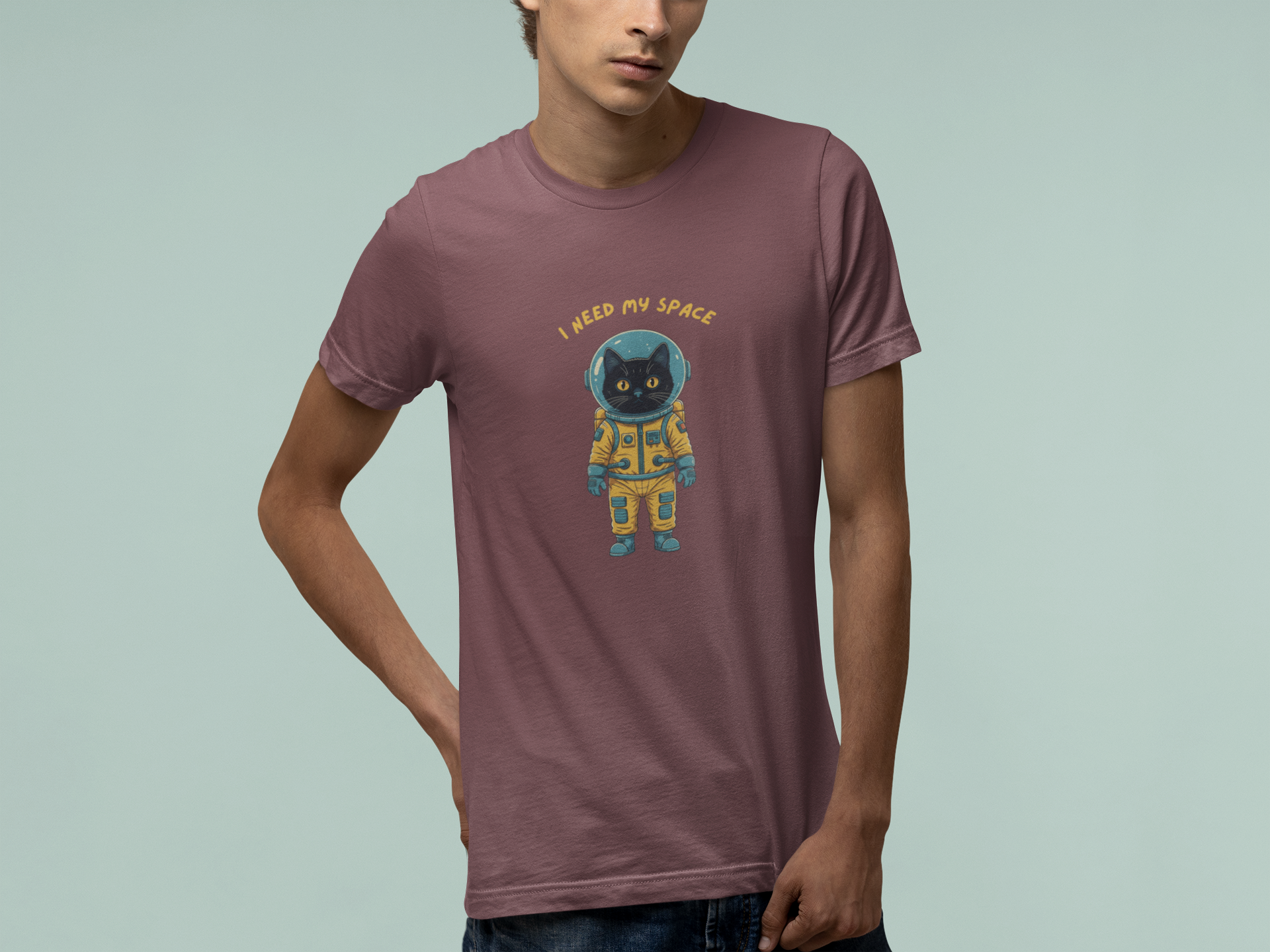 T-Shirt I Need My Space Cat Shirt – Funny Astronaut Cat Graphic Tee
