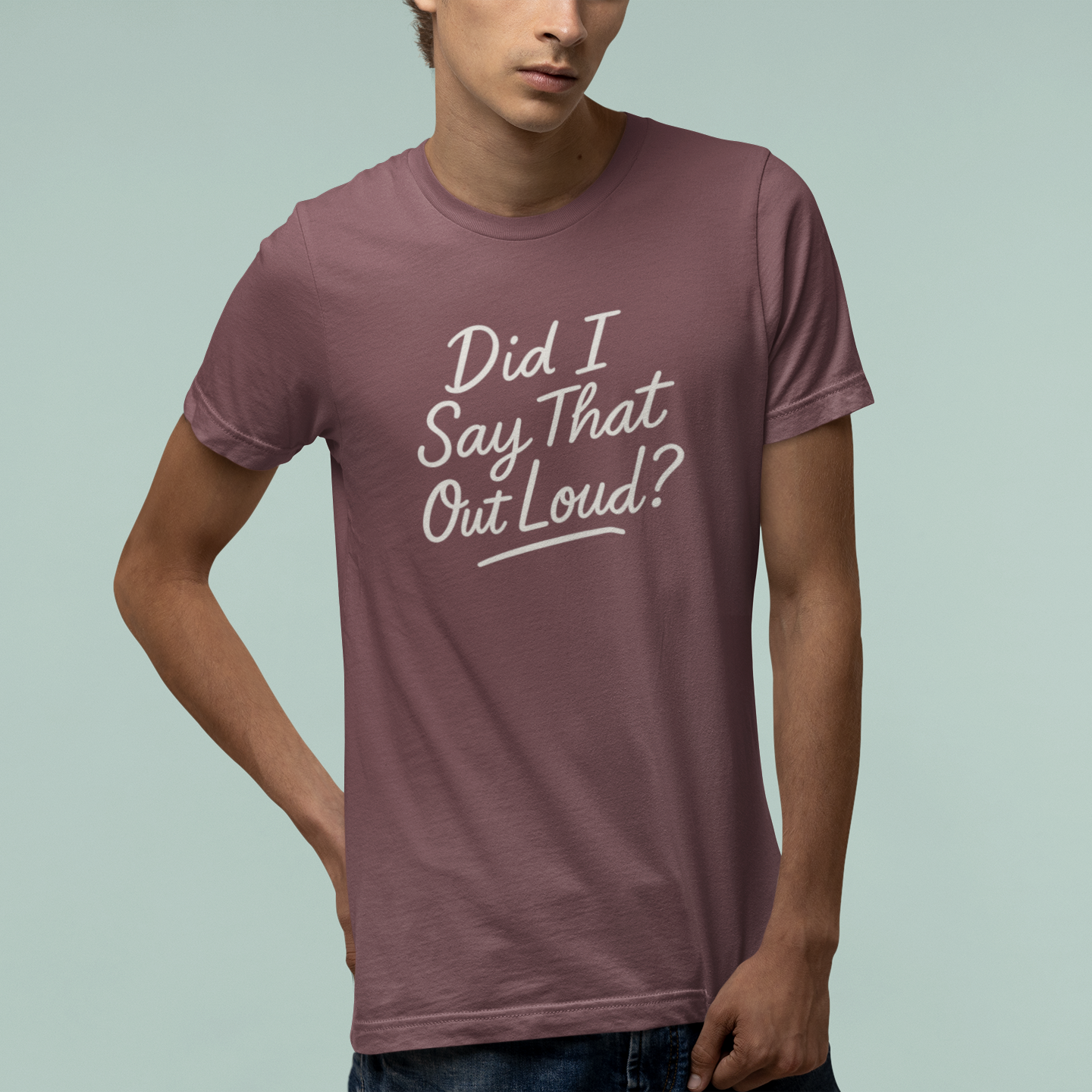 T-Shirt Did I Say That Out Loud Funny ADHD Typographic Graphic T-Shirt