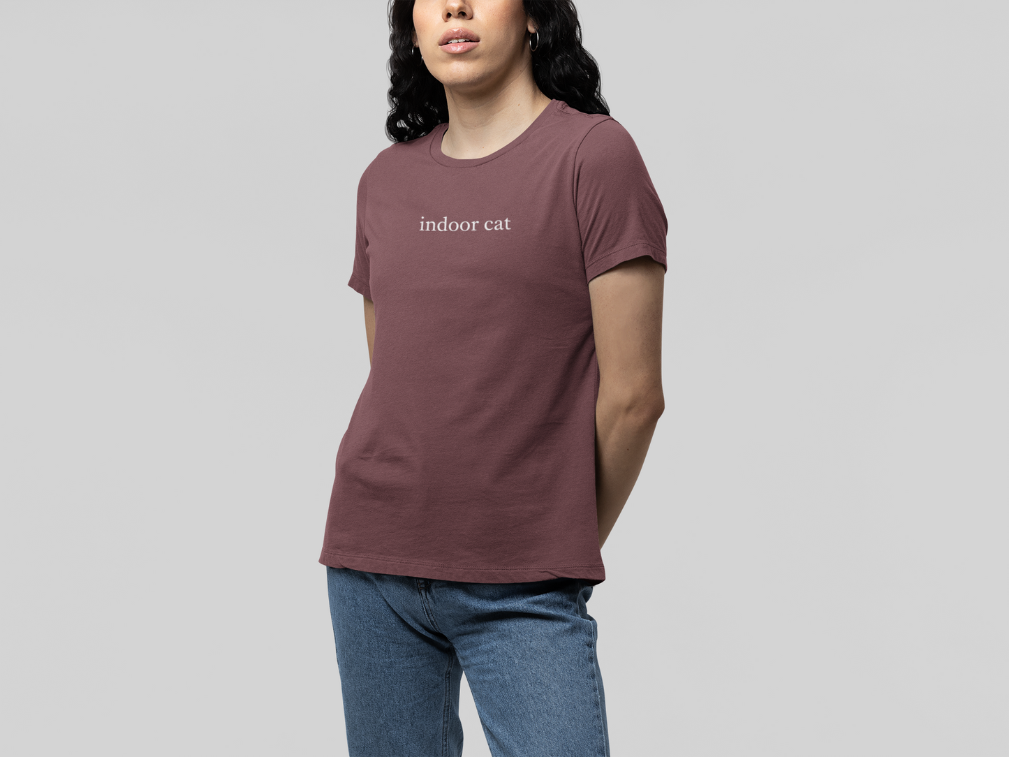 T-Shirt indoor cat Shirt – Funny Introvert Minimalist Cat Lover T-Shirt