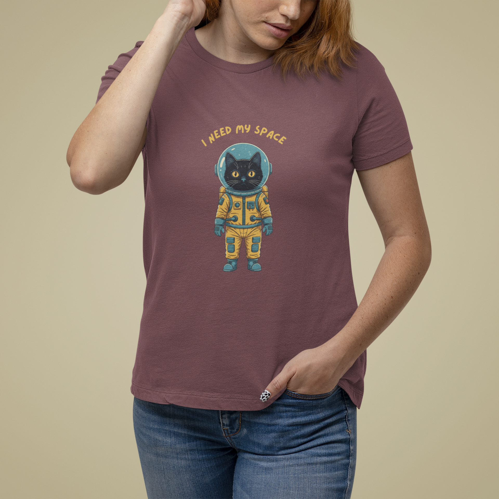 T-Shirt I Need My Space Cat Shirt – Funny Astronaut Cat Graphic Tee
