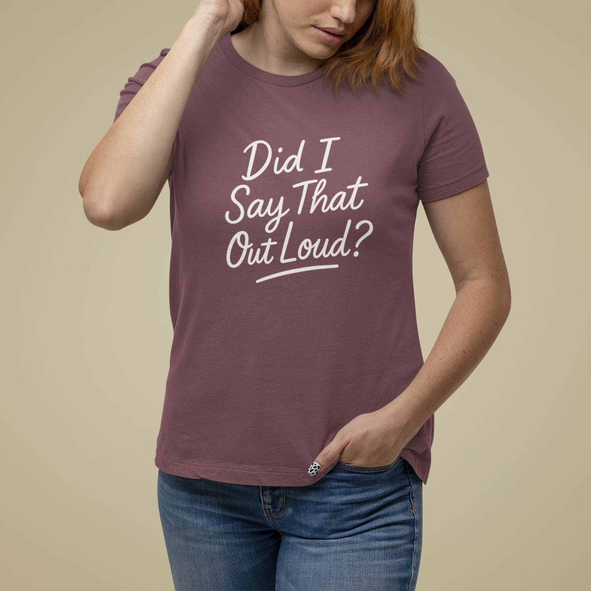 T-Shirt Did I Say That Out Loud Funny ADHD Typographic Graphic T-Shirt