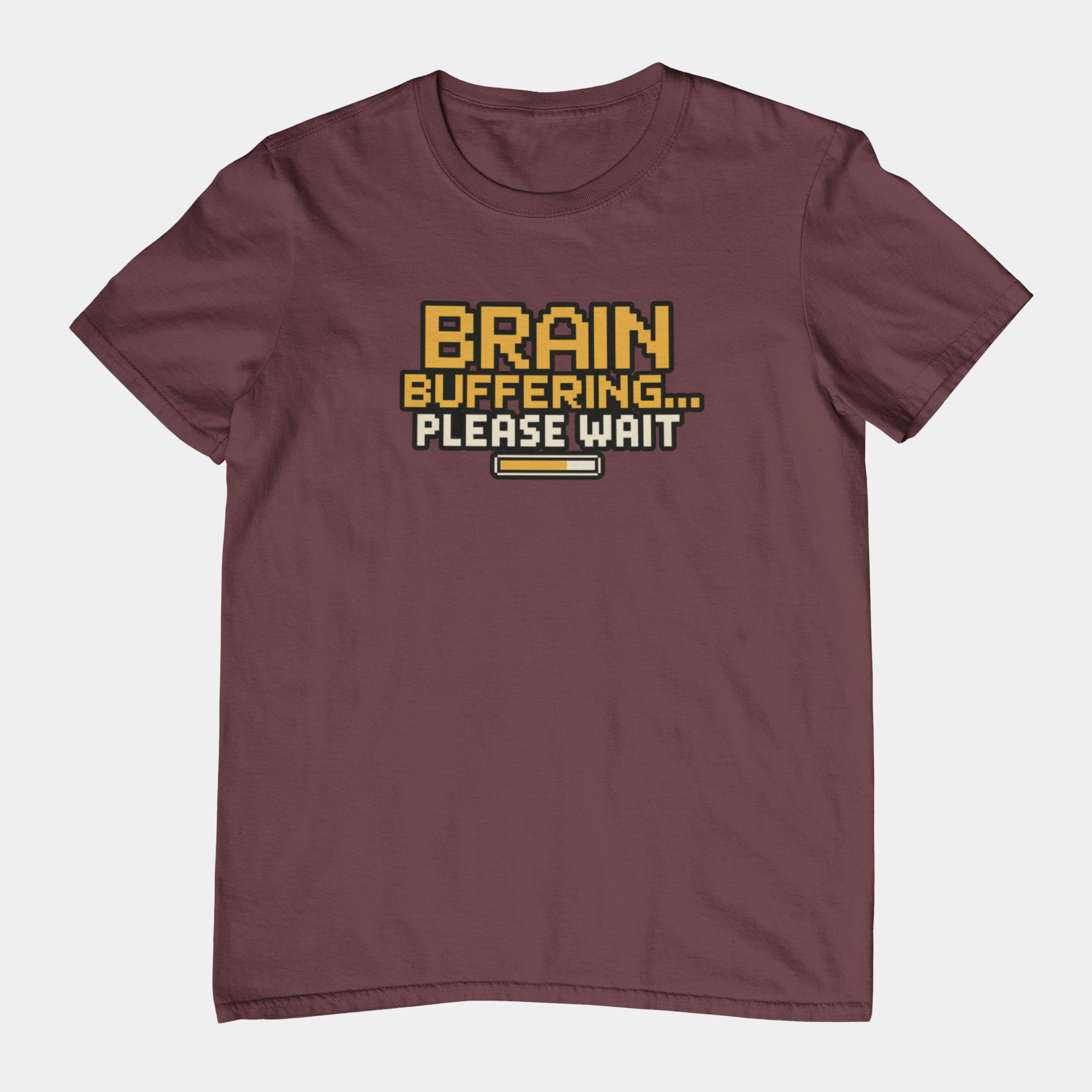 T-Shirt BRAIN BUFFERING Retro Pixel ADHD Loading Screen Graphic T-Shirt