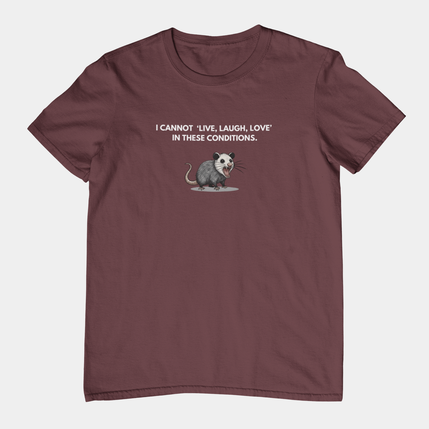 T-Shirt I Cannot Live Laugh Love In These Conditions - Anti Inspirational Shirt Funny