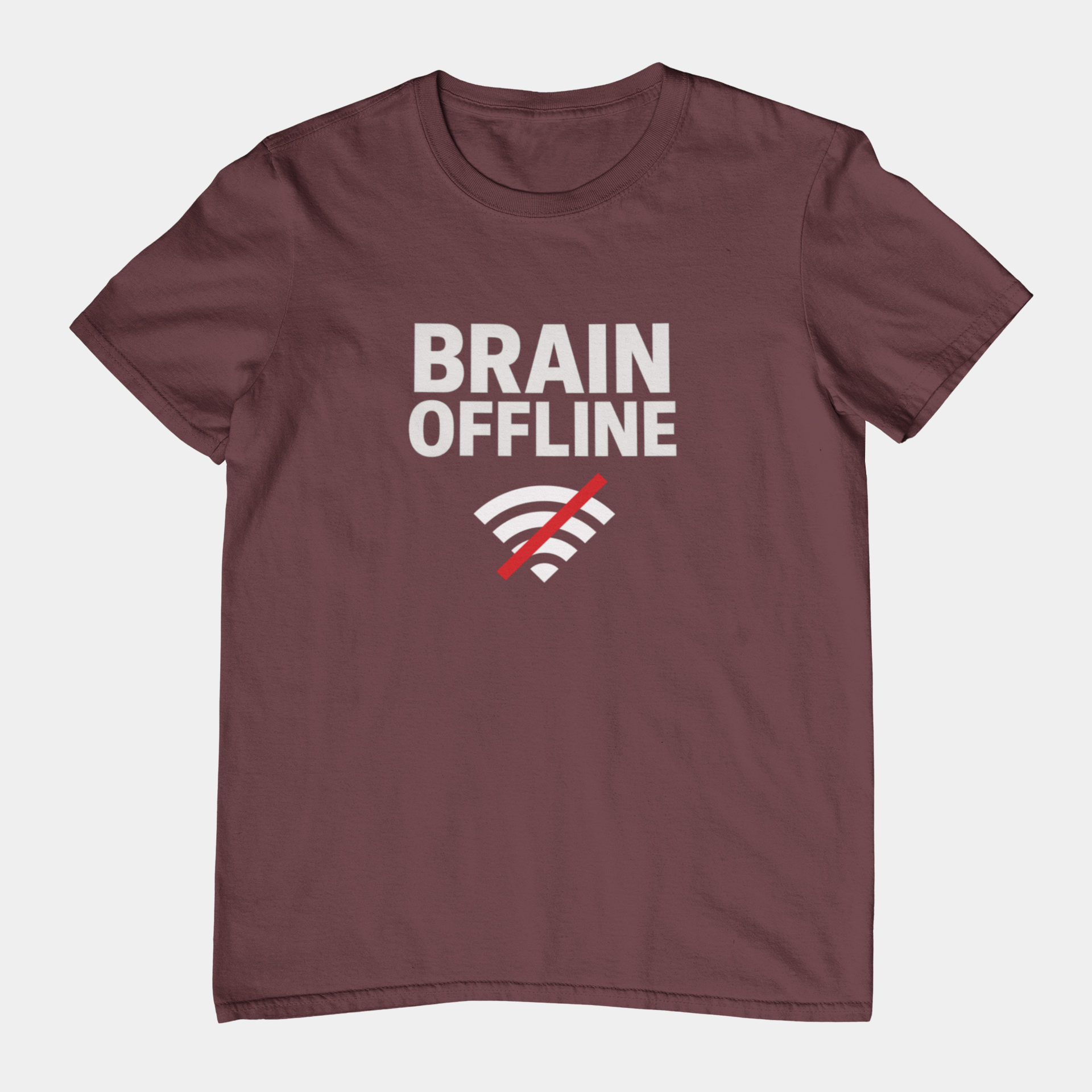 T-Shirt BRAIN OFFLINE T-Shirt – Funny Minimalist Graphic Tee for Adults