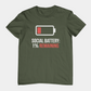 T-Shirt SOCIAL BATTERY: 1% Remaining T-Shirt – Funny Introvert Graphic Tee