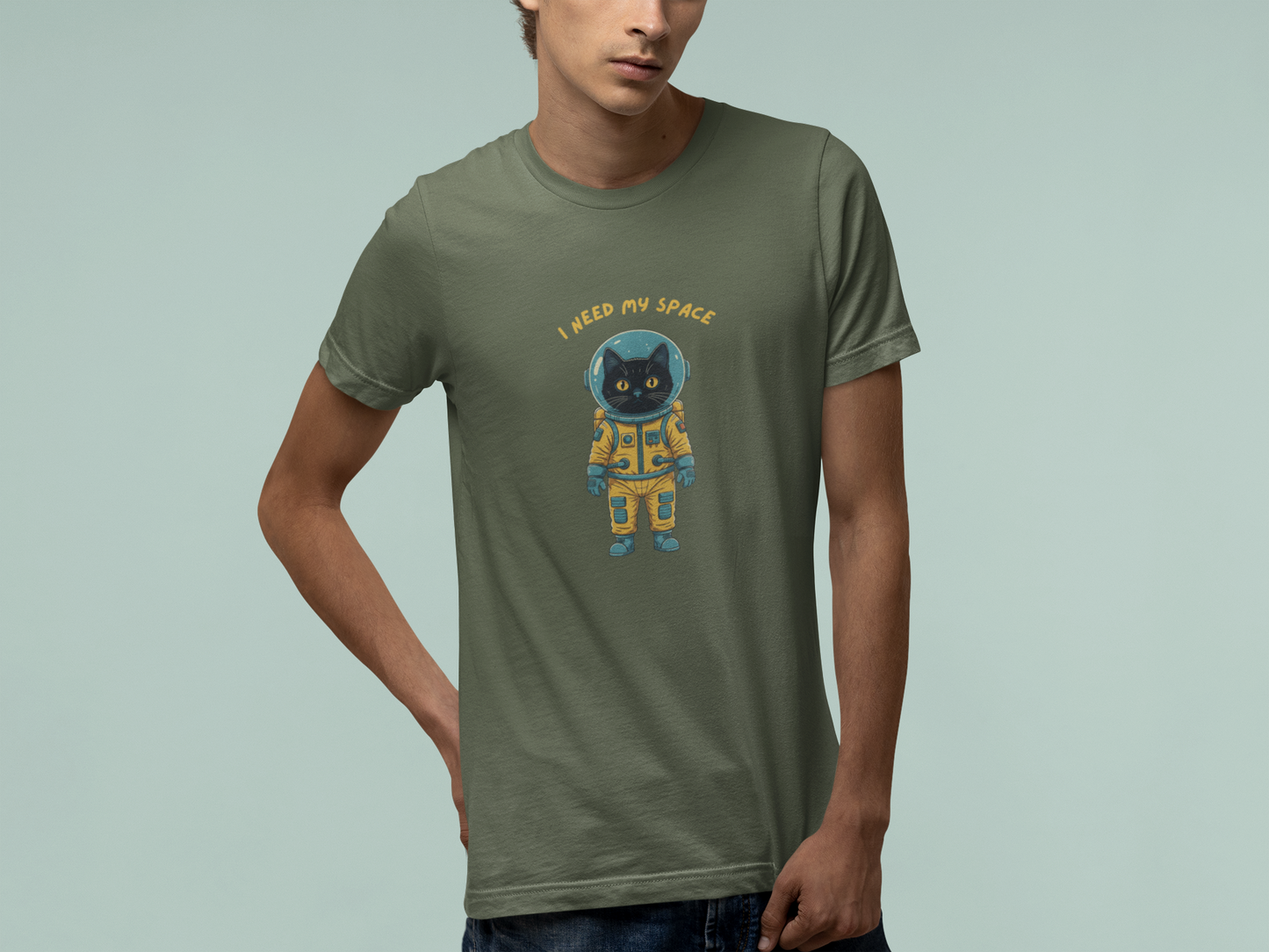 T-Shirt I Need My Space Cat Shirt – Funny Astronaut Cat Graphic Tee