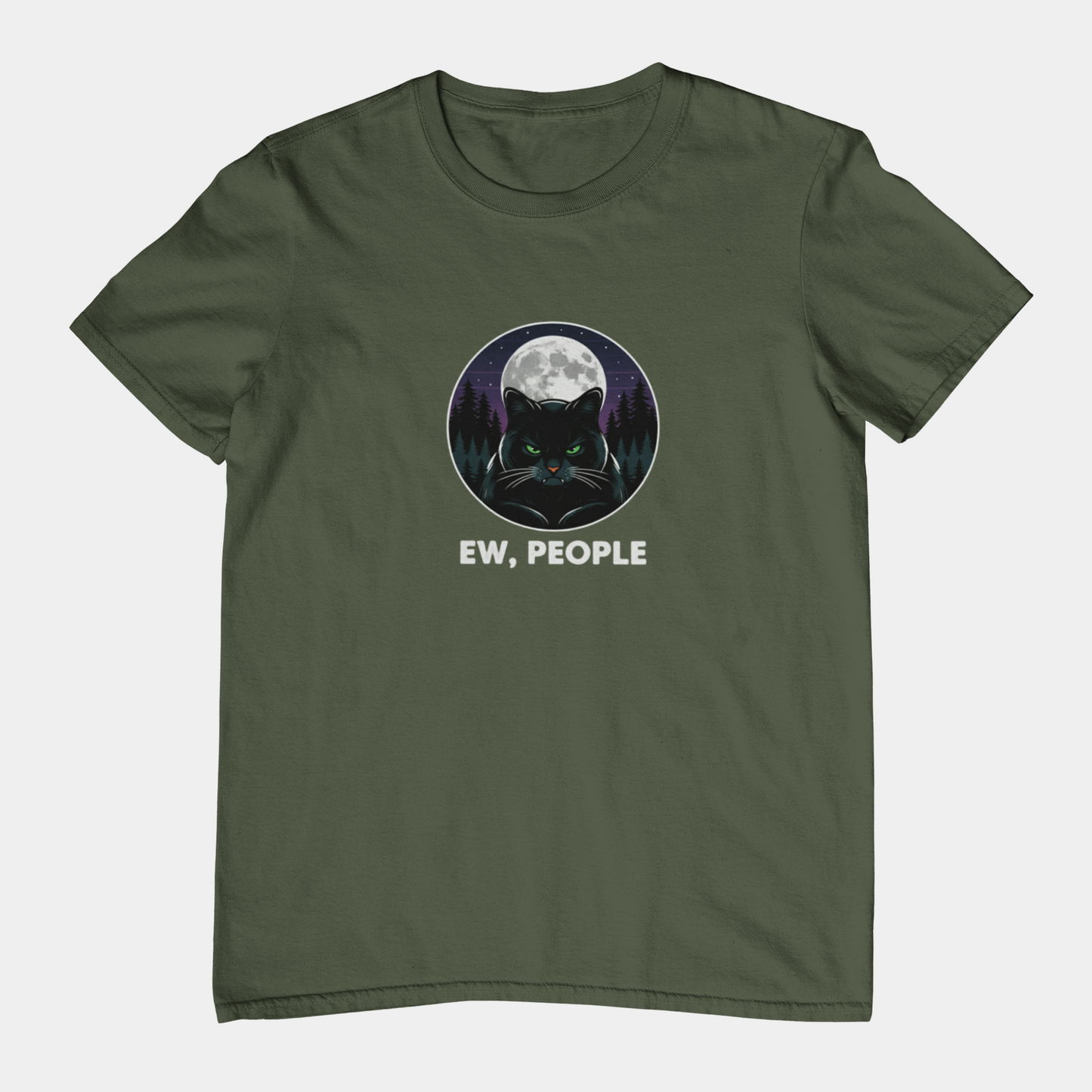 T-Shirt Ew People Cat Shirt – Lunar Night Funny Introvert T-Shirt
