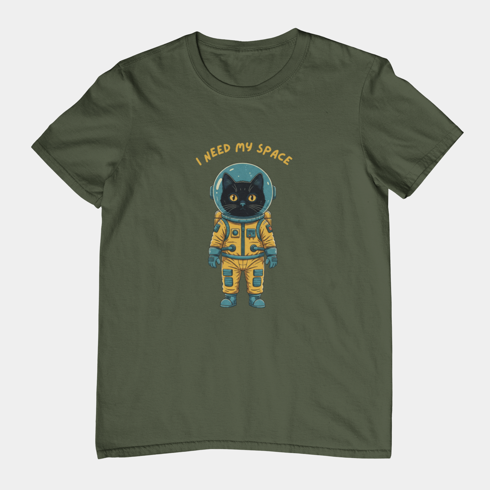 T-Shirt I Need My Space Cat Shirt – Funny Astronaut Cat Graphic Tee