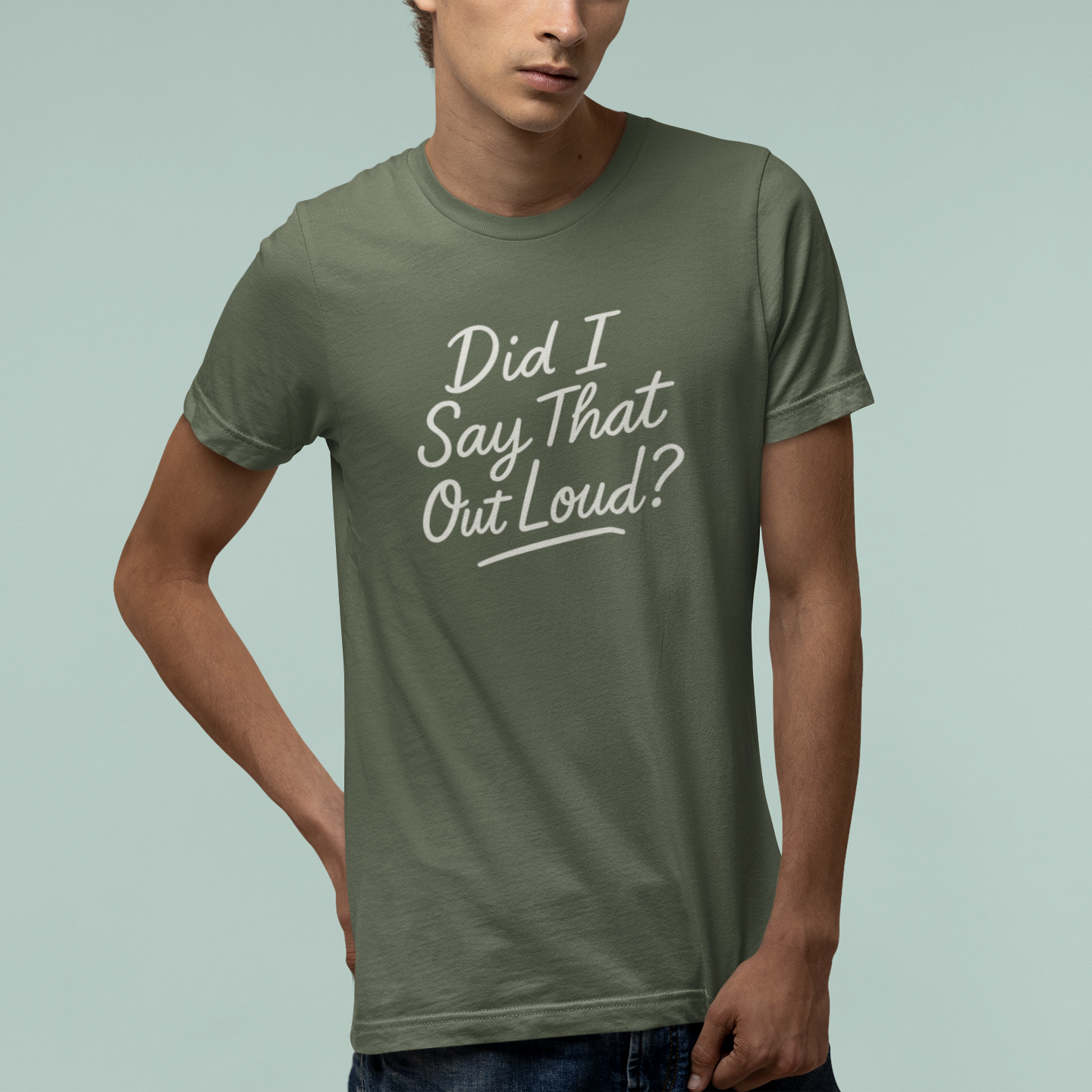 T-Shirt Did I Say That Out Loud Funny ADHD Typographic Graphic T-Shirt